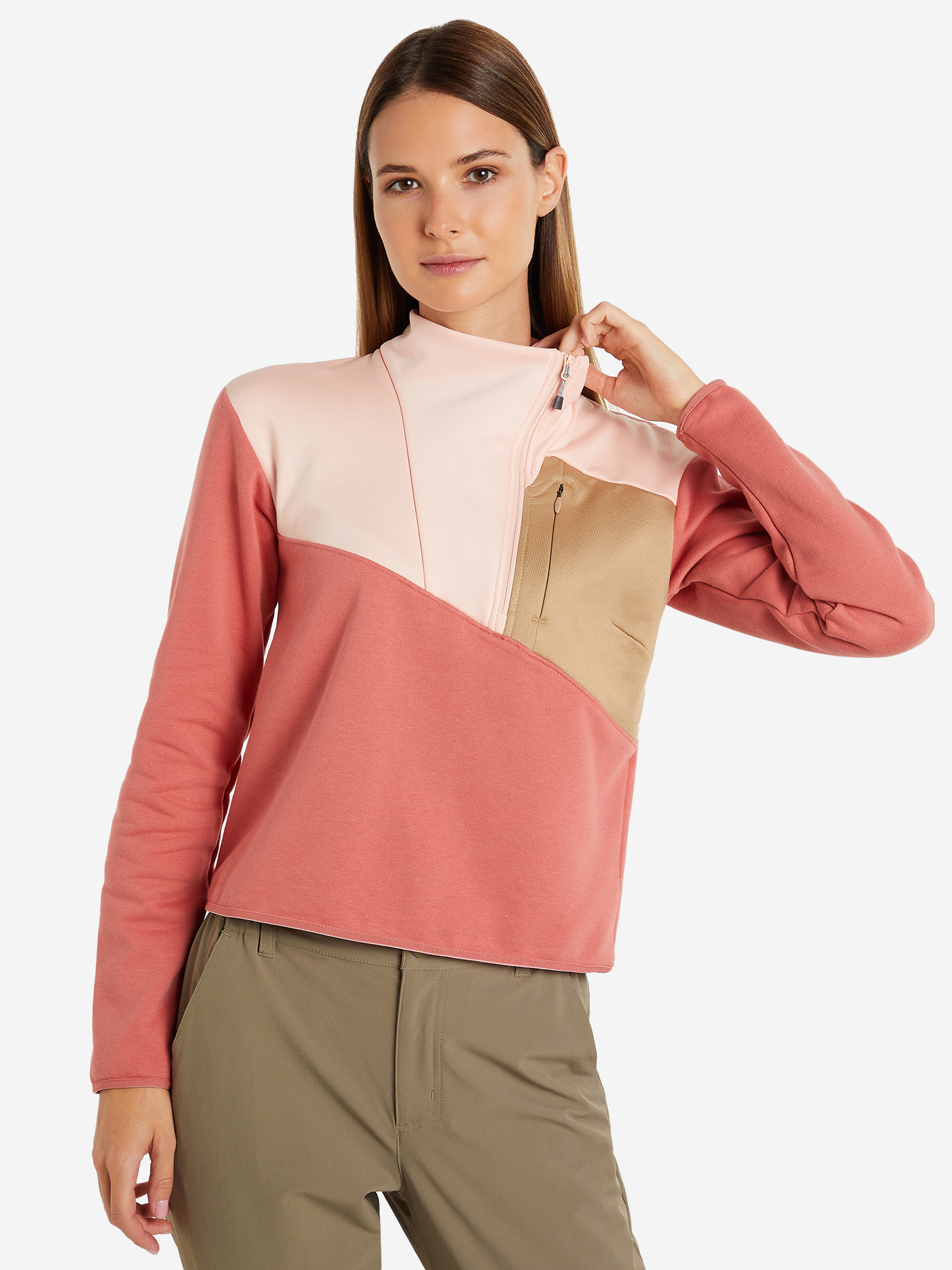 

Толстовка женская Columbia Lodge Hybrid Pullover, Розовый