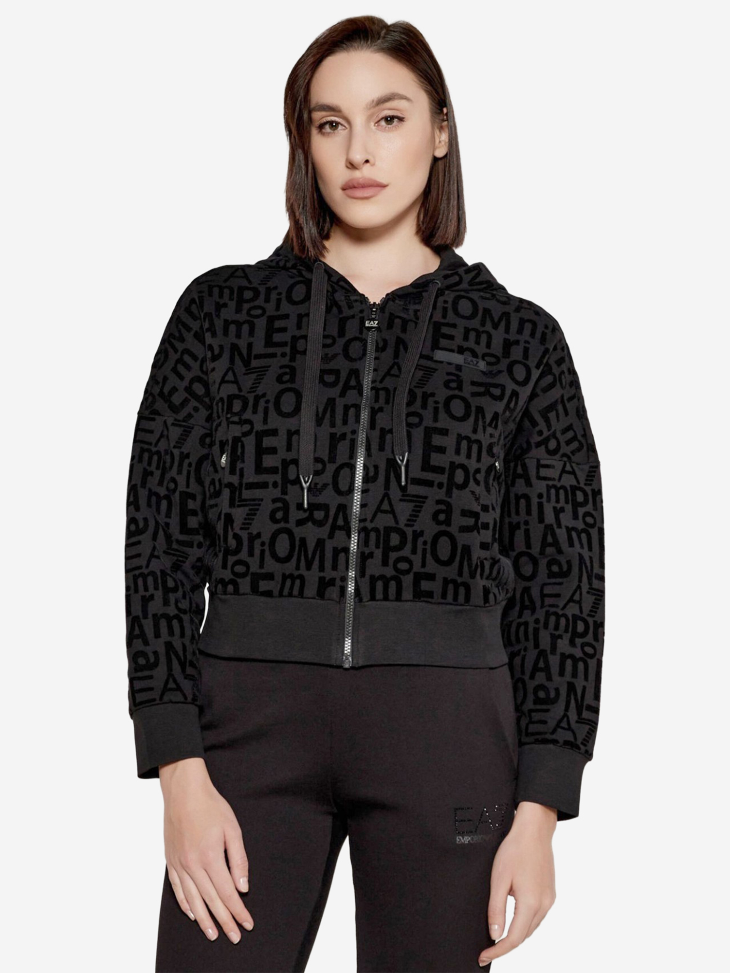 Изображение товара Толстовка EA7 Emporio Armani с молнией и капюшоном, 95% хлопок, турецкое производство
