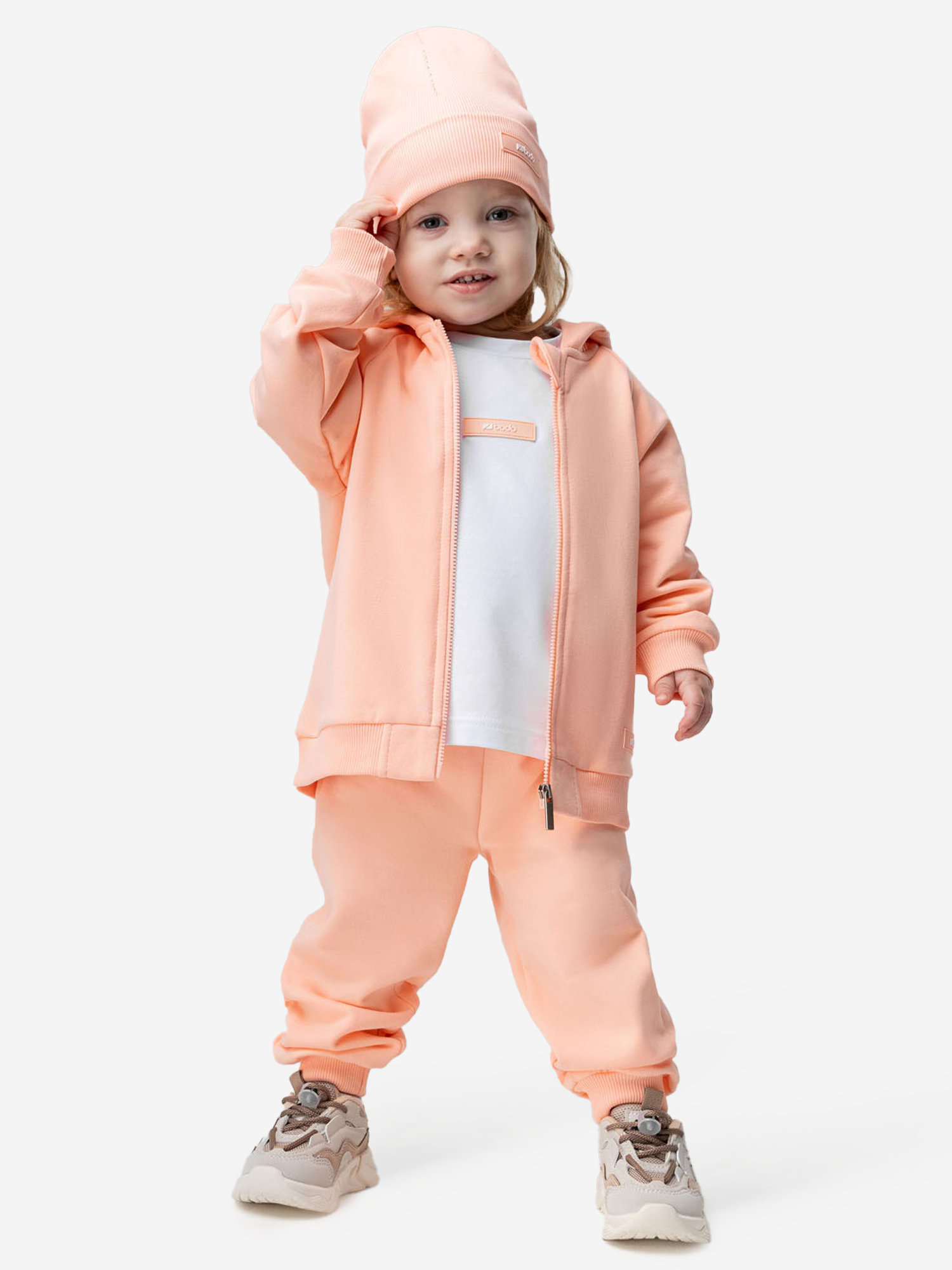 Изображение товара Костюм с начесом для девочек bodo персиковый активный отдых зимний демисезон