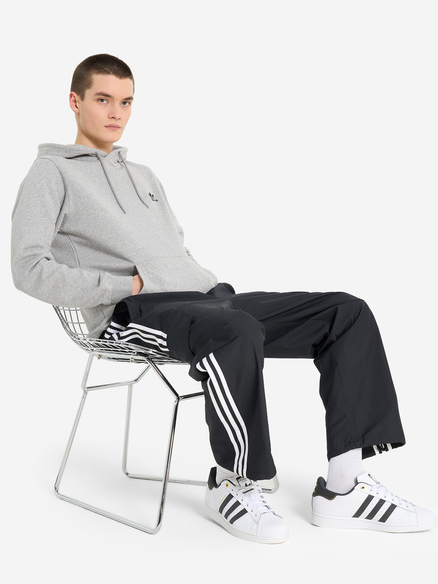 фото Худи мужское adidas, серый
