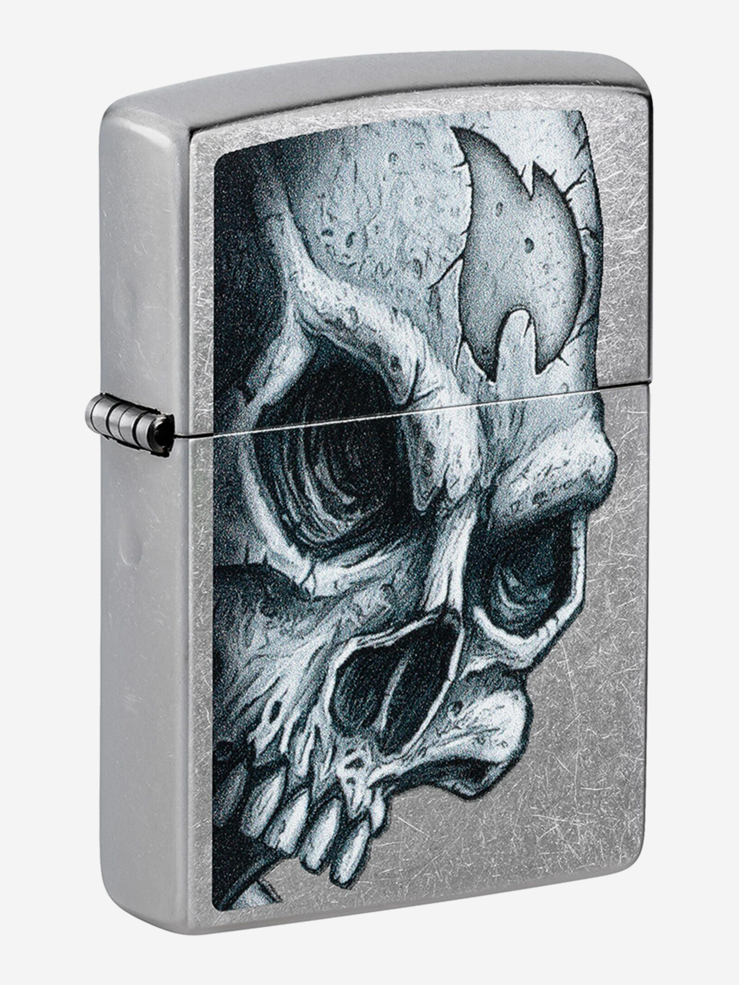 Изображение товара Зажигалка бензиновая ветроустойчивая Zippo Skull and Flame Street Chrome Изображение товара Зажигалка бензиновая ветроустойчивая Zippo Skull and Flame Street Chrome