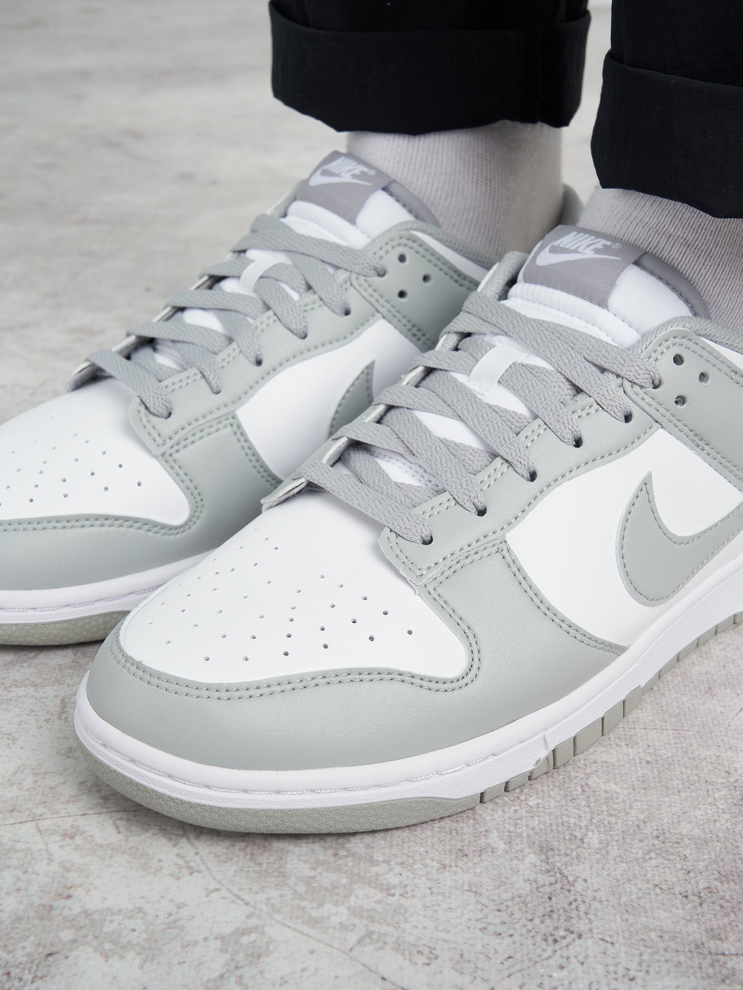 фото Кеды мужские nike dunk low retro, белый