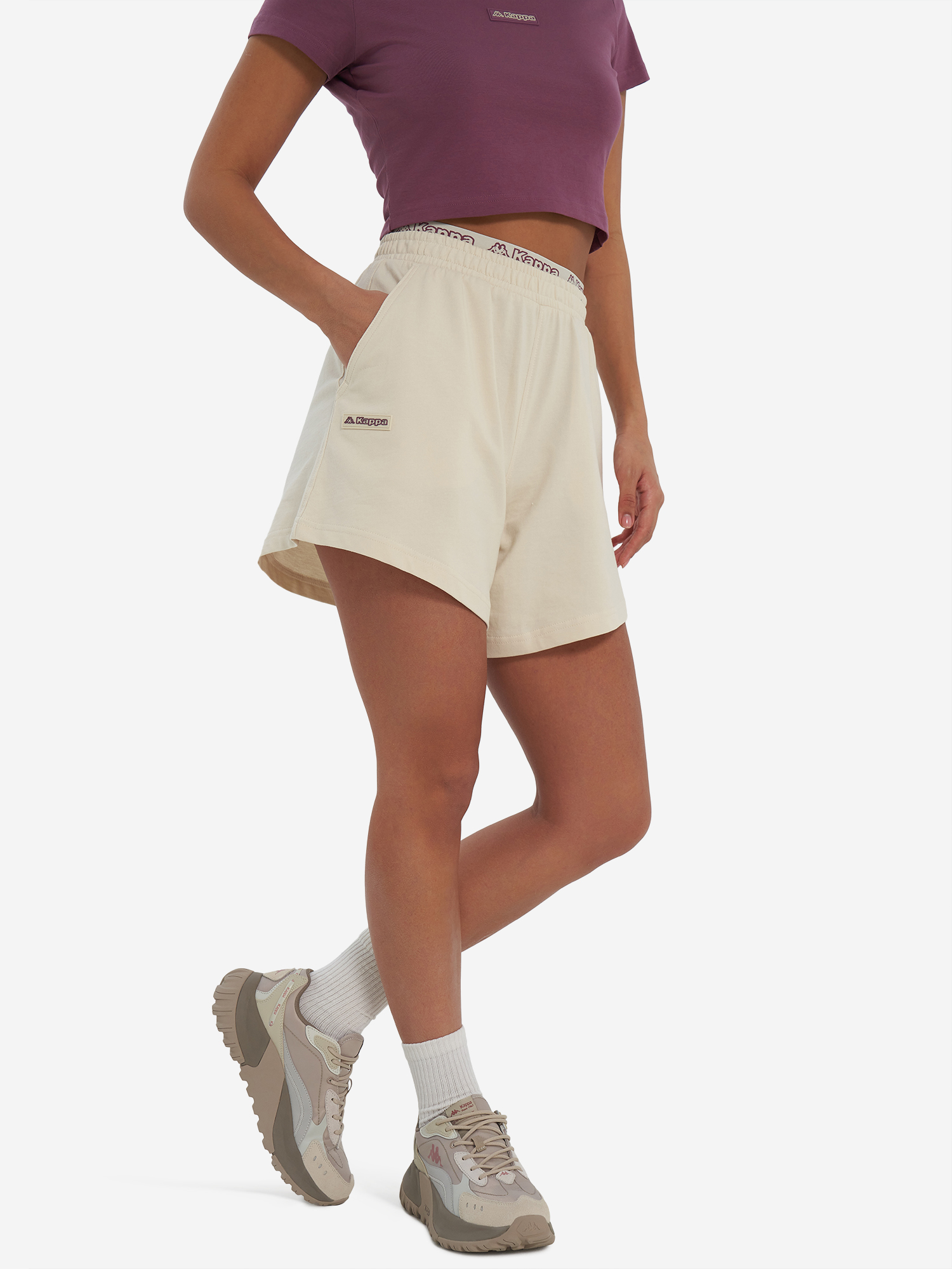 Изображение товара Женские спортивные короткие шорты Kappa из хлопка для лета