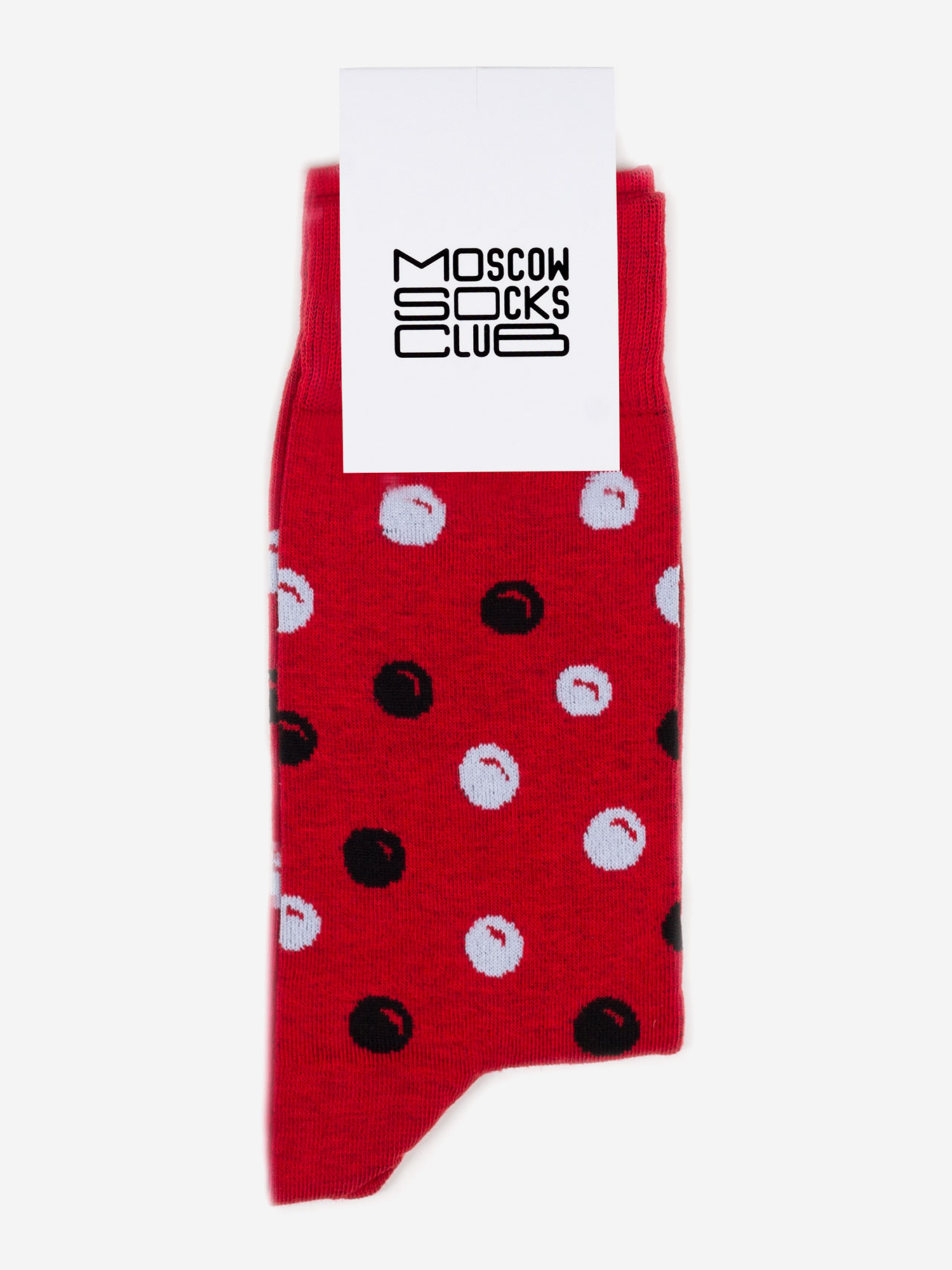 Носки с рисунками Moscowsocksclub - Узоры - Горошины красные, Красный