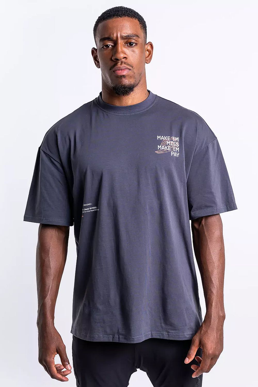 

Футболка Boxraw Oversized Make 'Em Miss, Серый