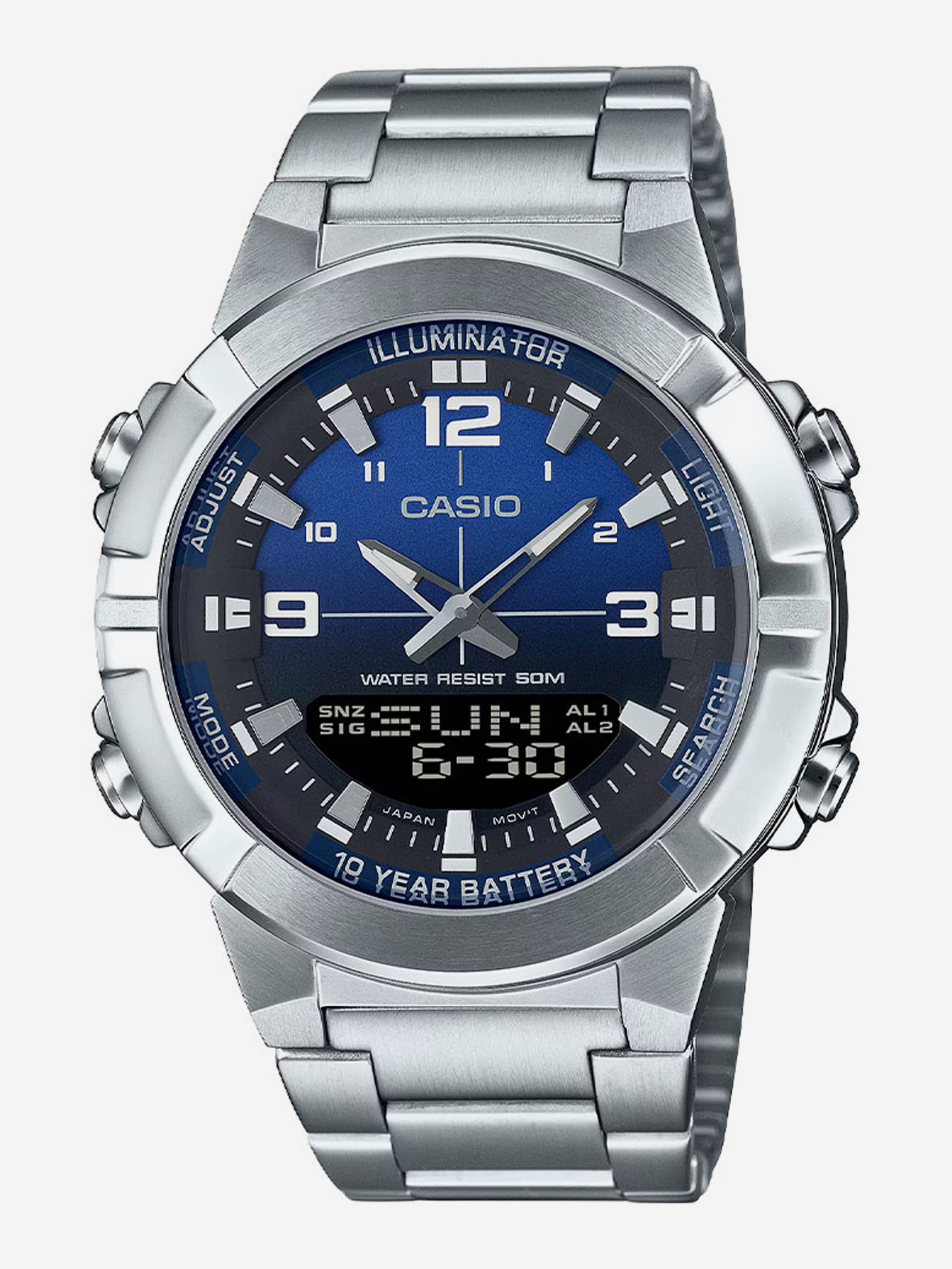 Изображение товара Часы CASIO AMW-870DAVGDGC0D-2A1 Спортивные часы с подсветкой и нержавеющей сталью