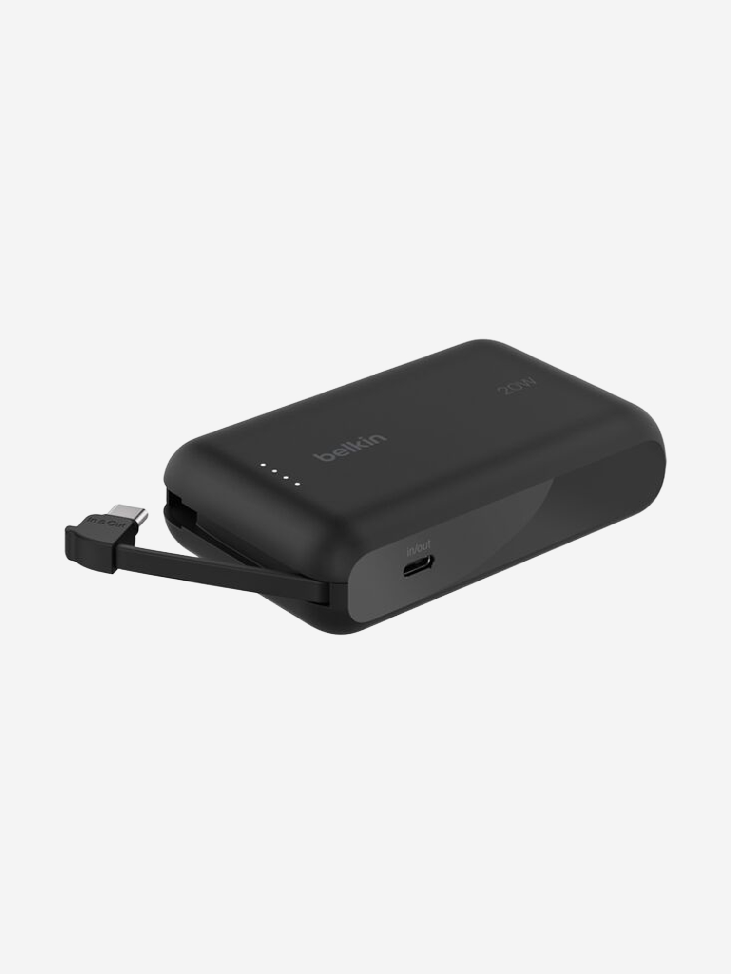 Изображение товара Внешний аккумулятор Belkin BoostСharge Power Bank 10000mAh USB-C 20W со встроенным кабелем USB-C.