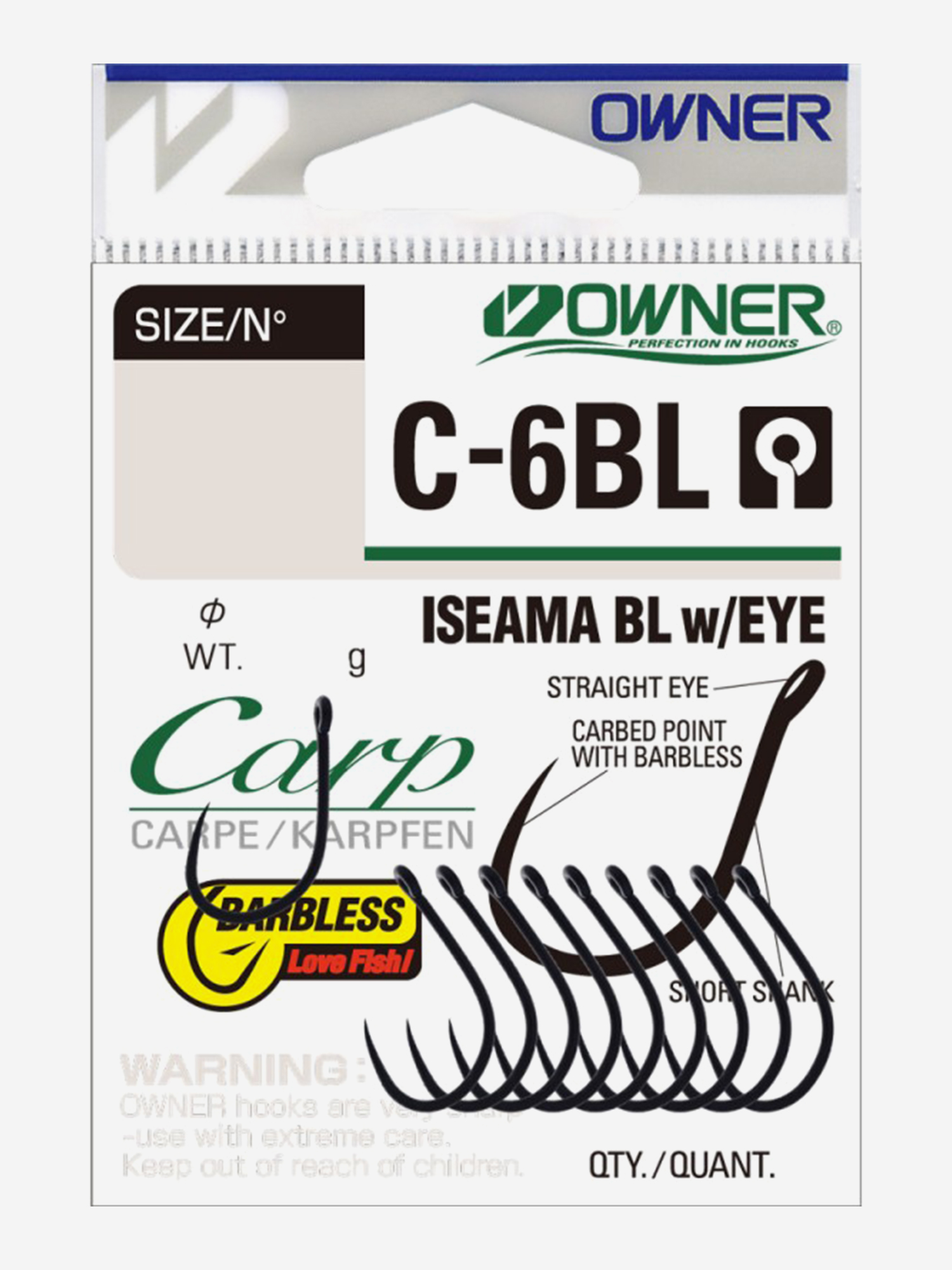 Изображение товара Крючок OWNER Carp Iseama X BC №6 для карповой и летней рыбалки Изображение товара Крючок OWNER Carp Iseama X BC №6 для карповой и летней рыбалки