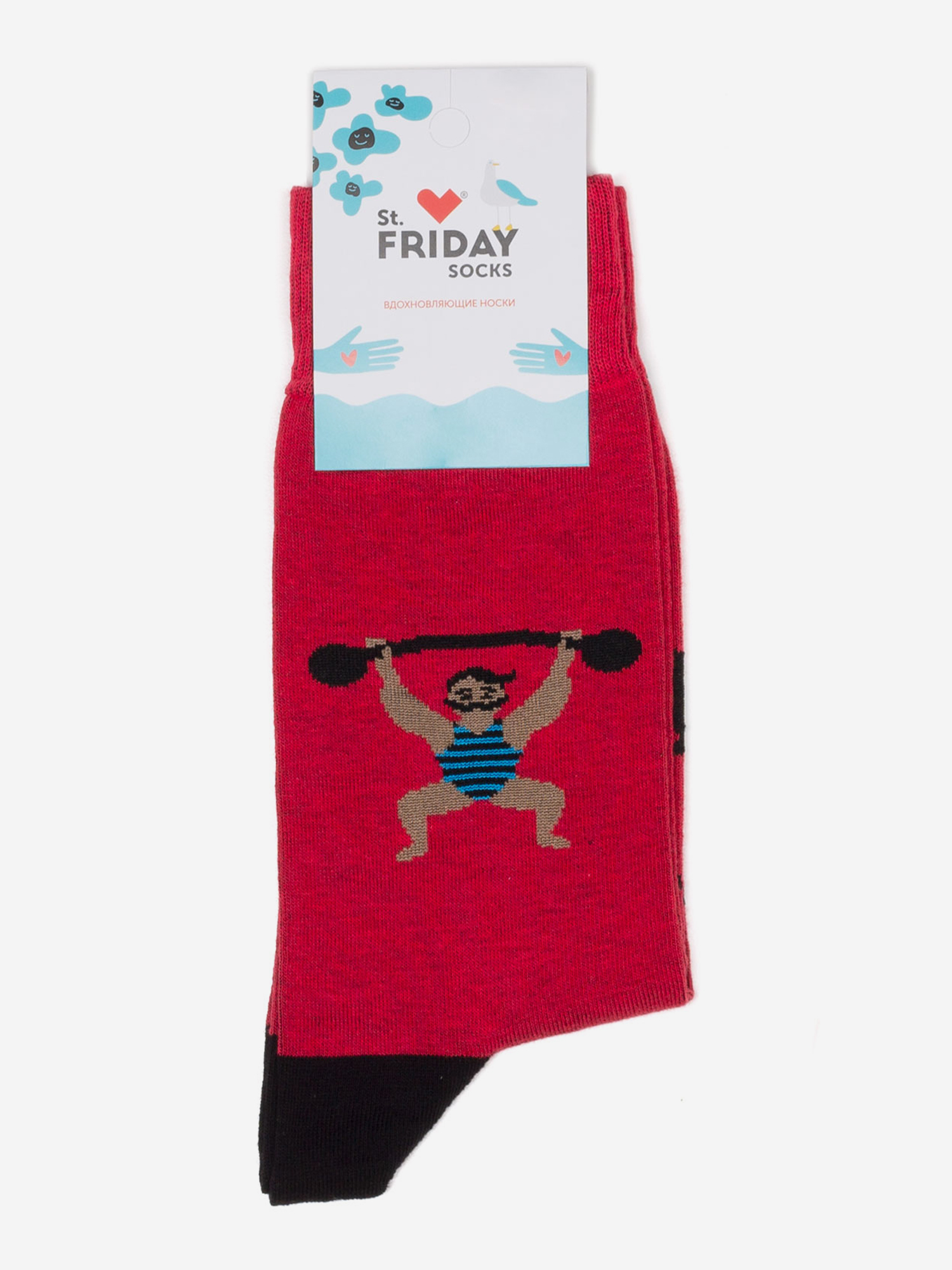 

Носки с рисунками St.Friday Socks, Усач-Силач, Красный
