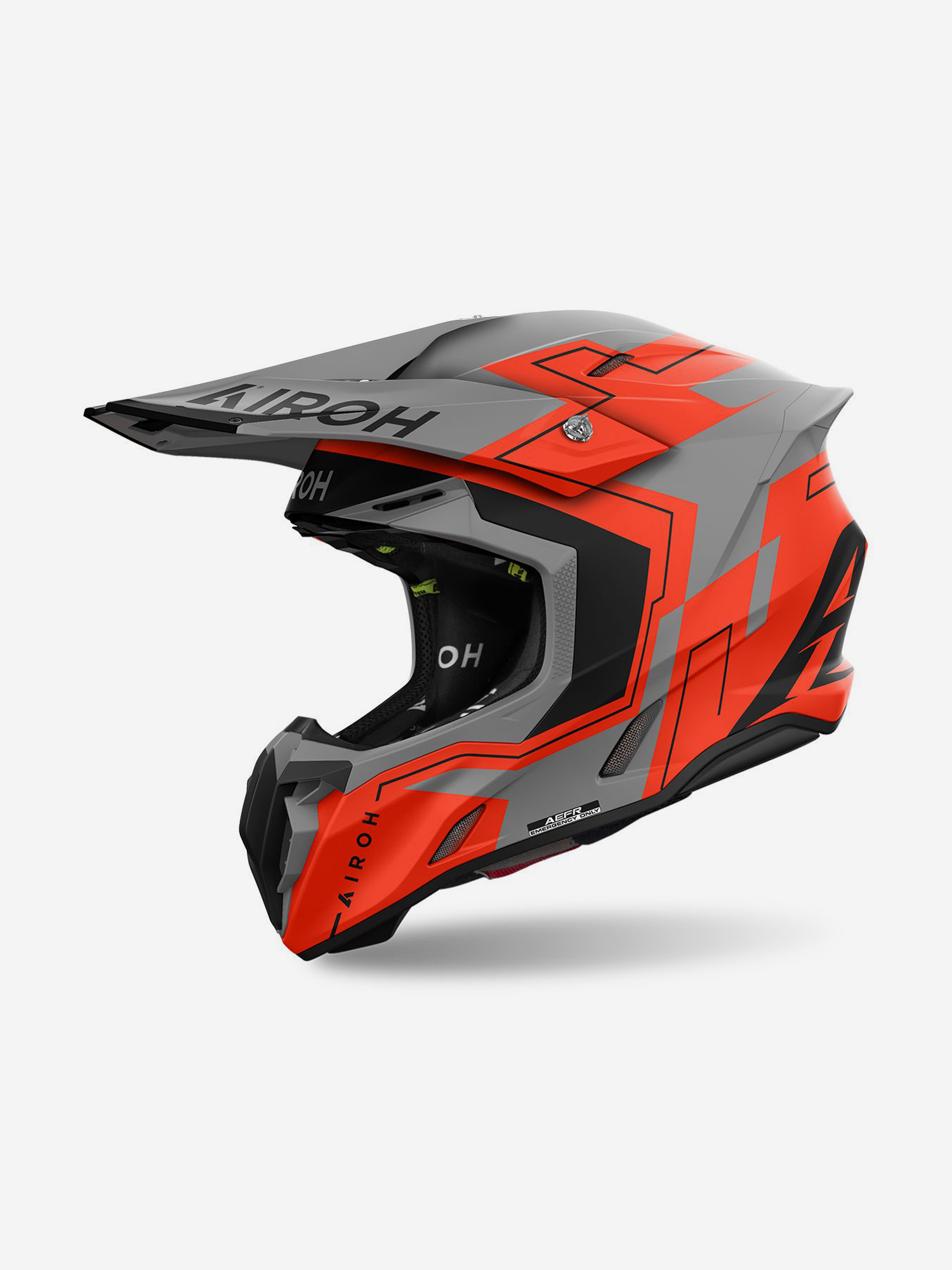 

Мотошлем Кроссовый Airoh TWIST 3 DIZZY Orange Matt, Серый