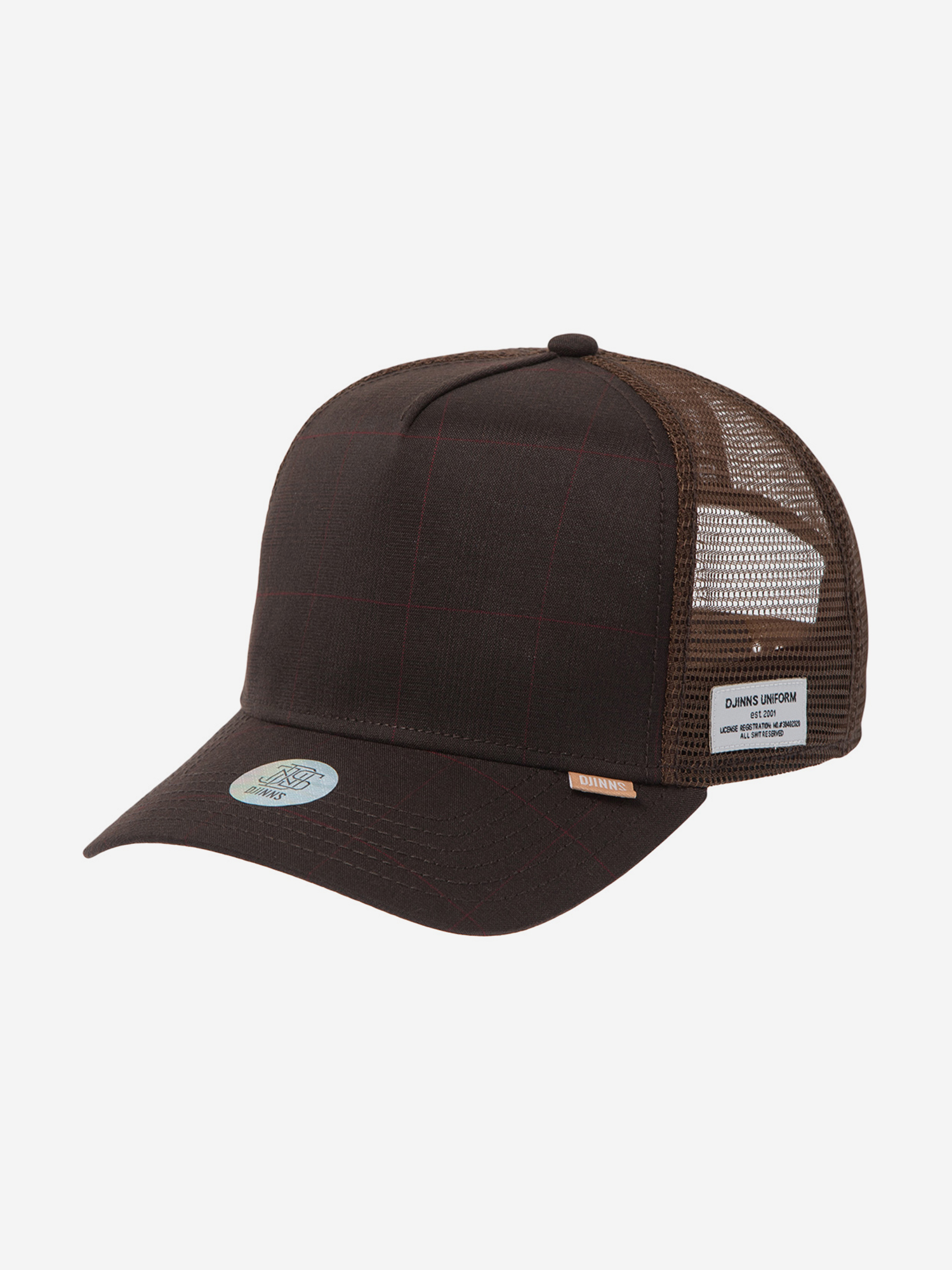 Изображение товара Бейсболка с сеточкой DJINNS HFT Glencheck, Темно-коричневый