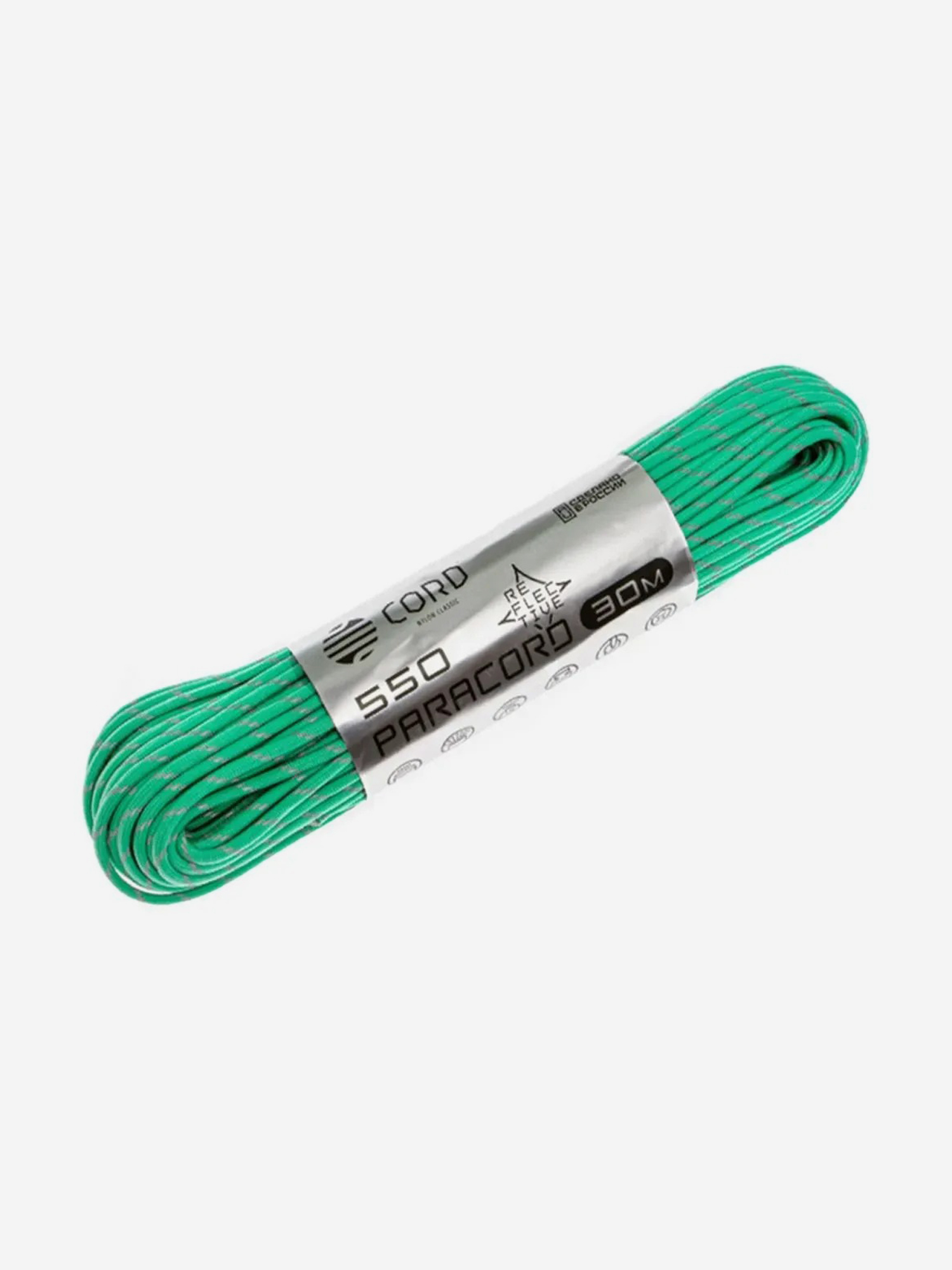 

Паракорд 550 CORD nylon 30м RUS световозвращающий (teal), Зеленый