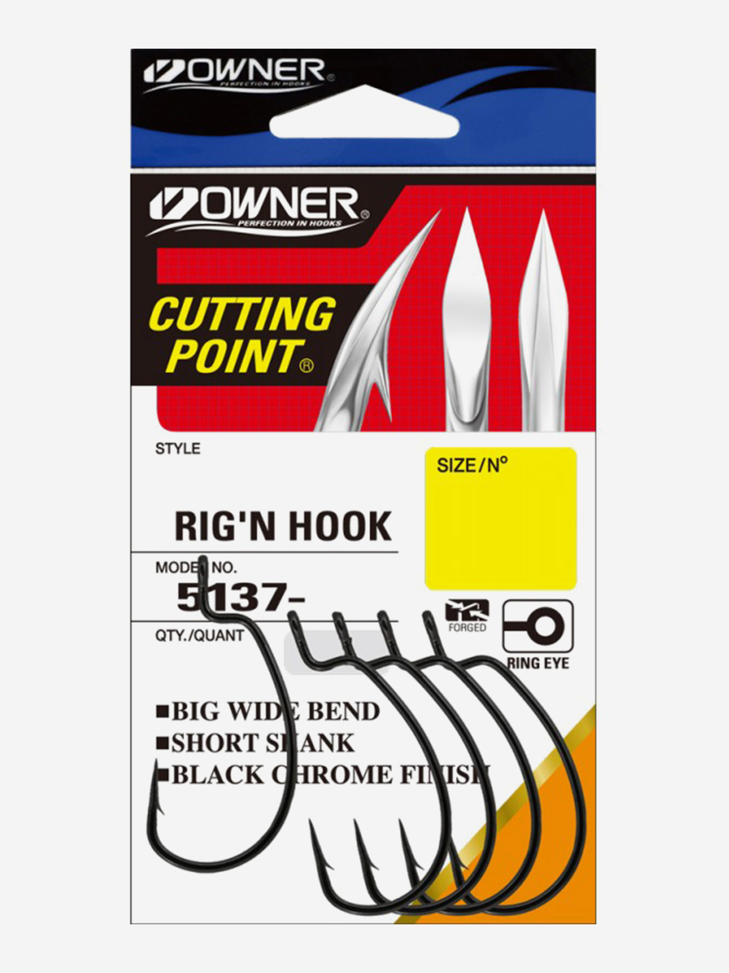Изображение товара Крючок OWNER Rig'N Hook BC №1 6шт