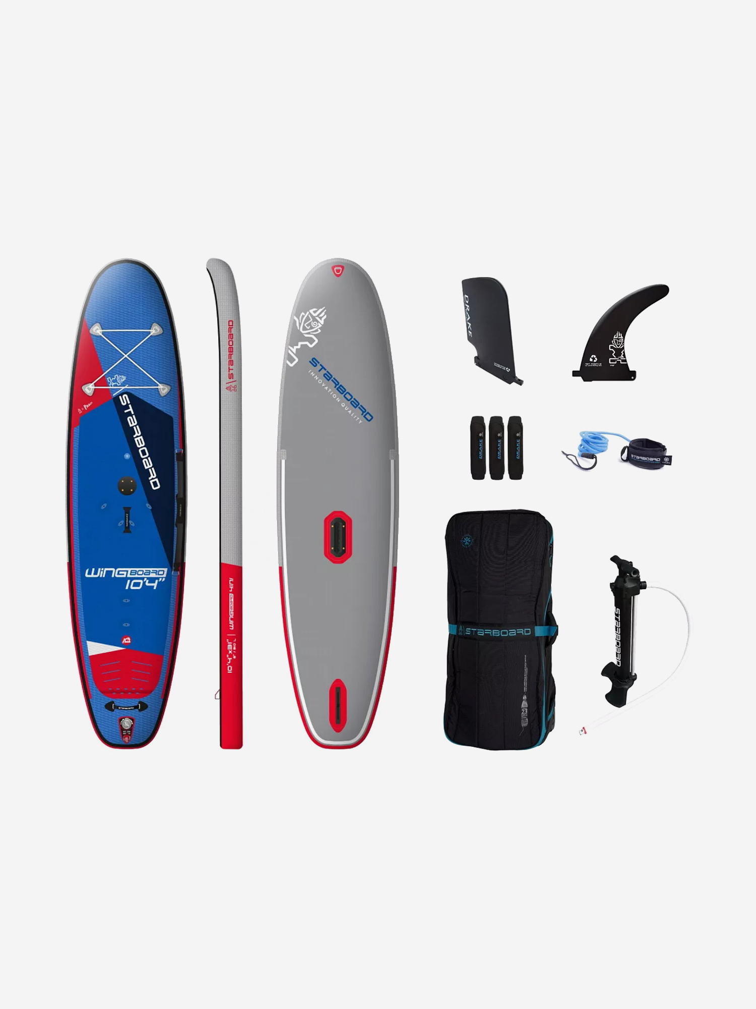 

Доска SUP надувная Starboard 10'4"х31"х6" Wingboard 4 In 1 Learner Deluxe Sc S23, Мультицвет