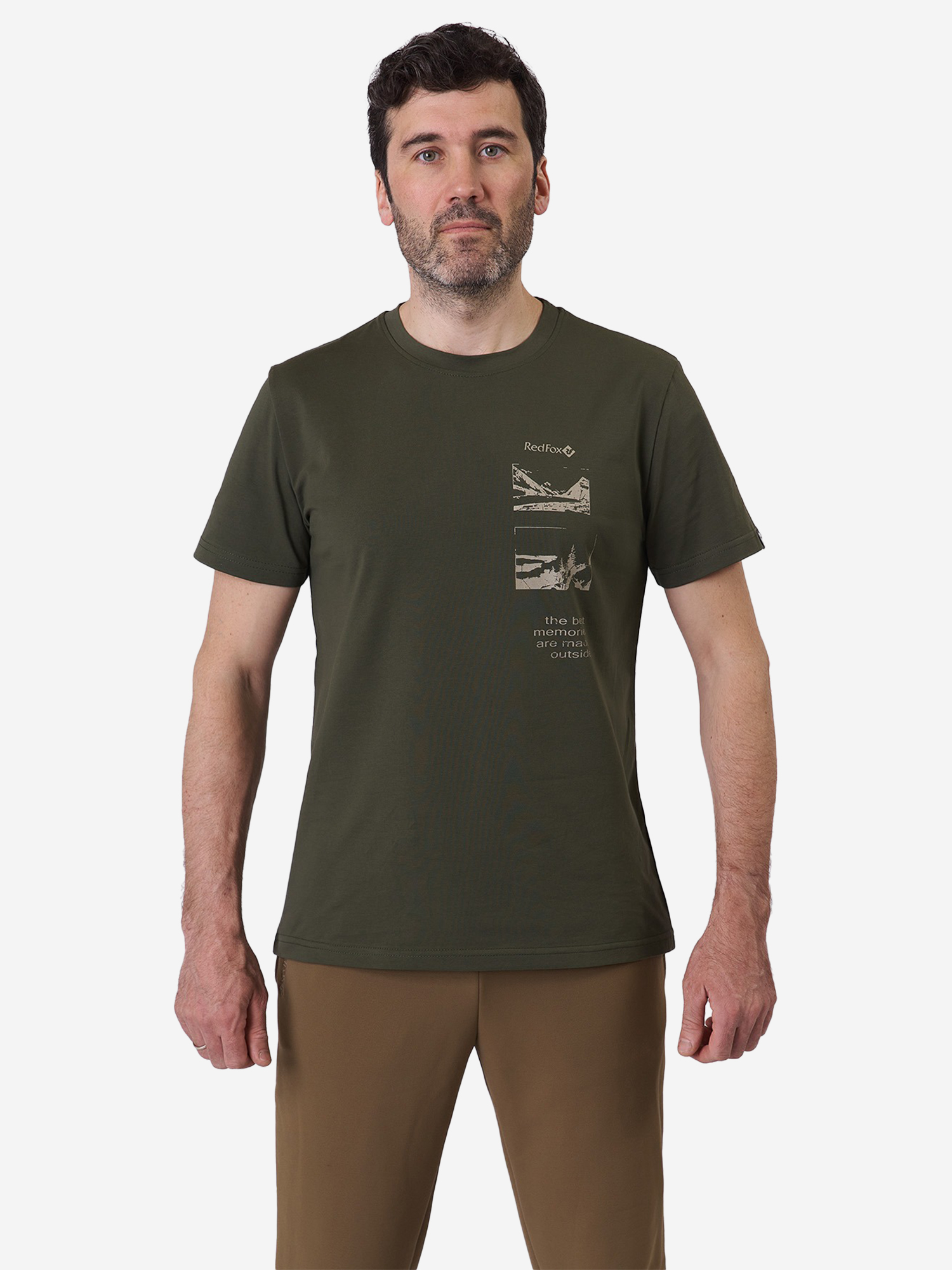 Изображение товара Мужская футболка Red Fox Memory Хаки для активного отдыха и путешествий