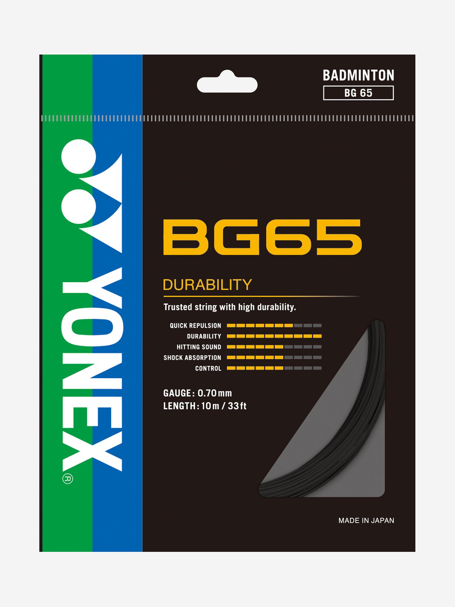 

Струна для бадминтона Yonex BG-65 (10м.) (Black), Черный