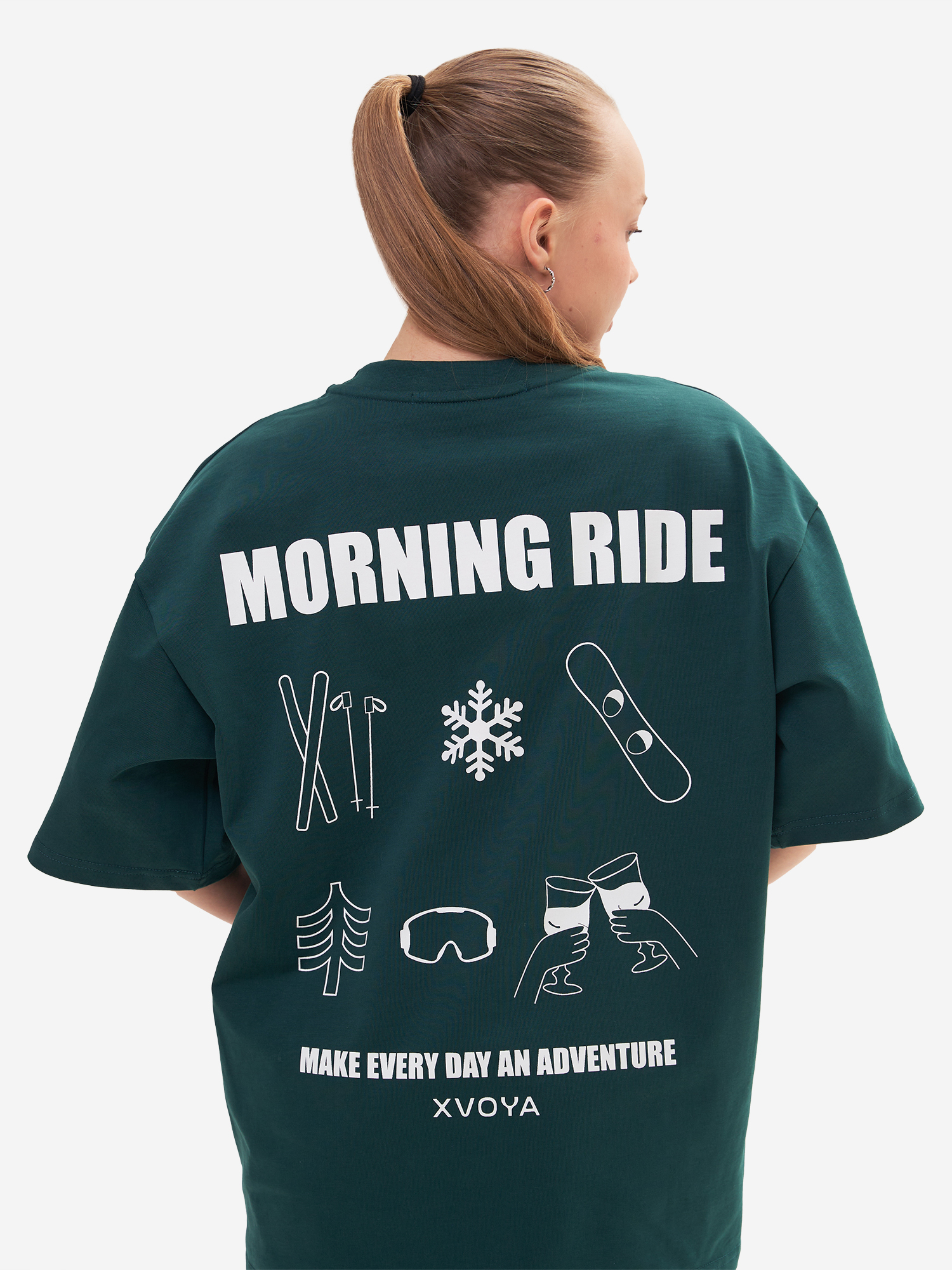 Футболка женская Morning Ride XVOYA темно-зеленая, Зеленый