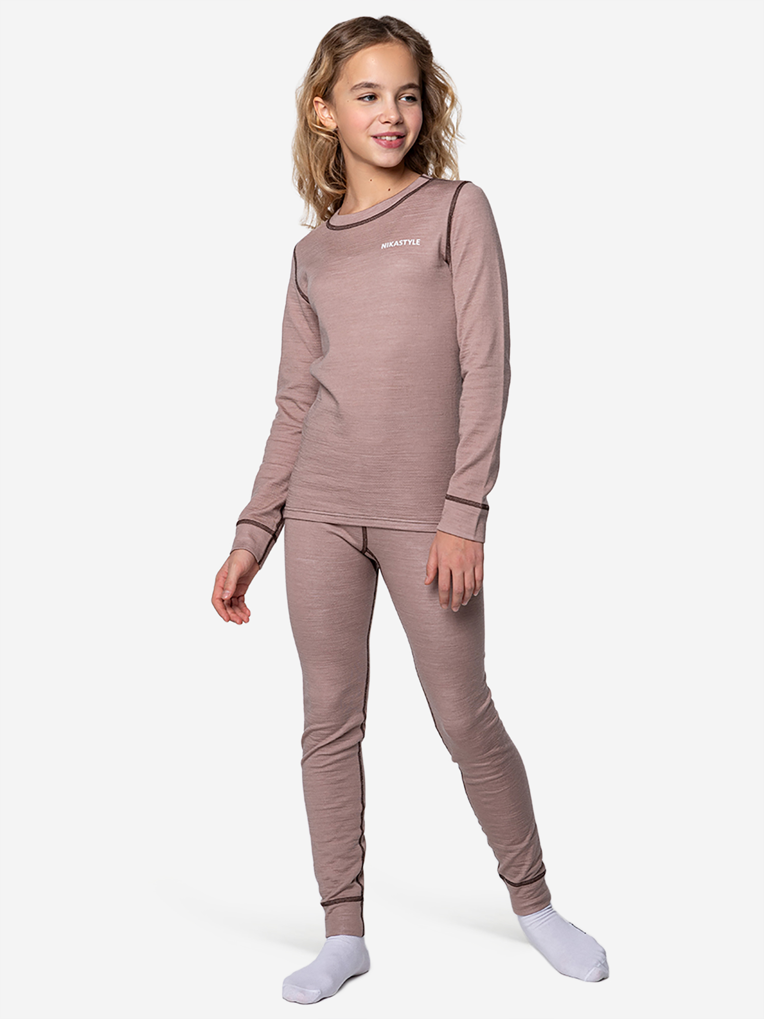 Изображение товара Комплект NIKASTYLE женский термобелье для зимы и демисезона Бежевый