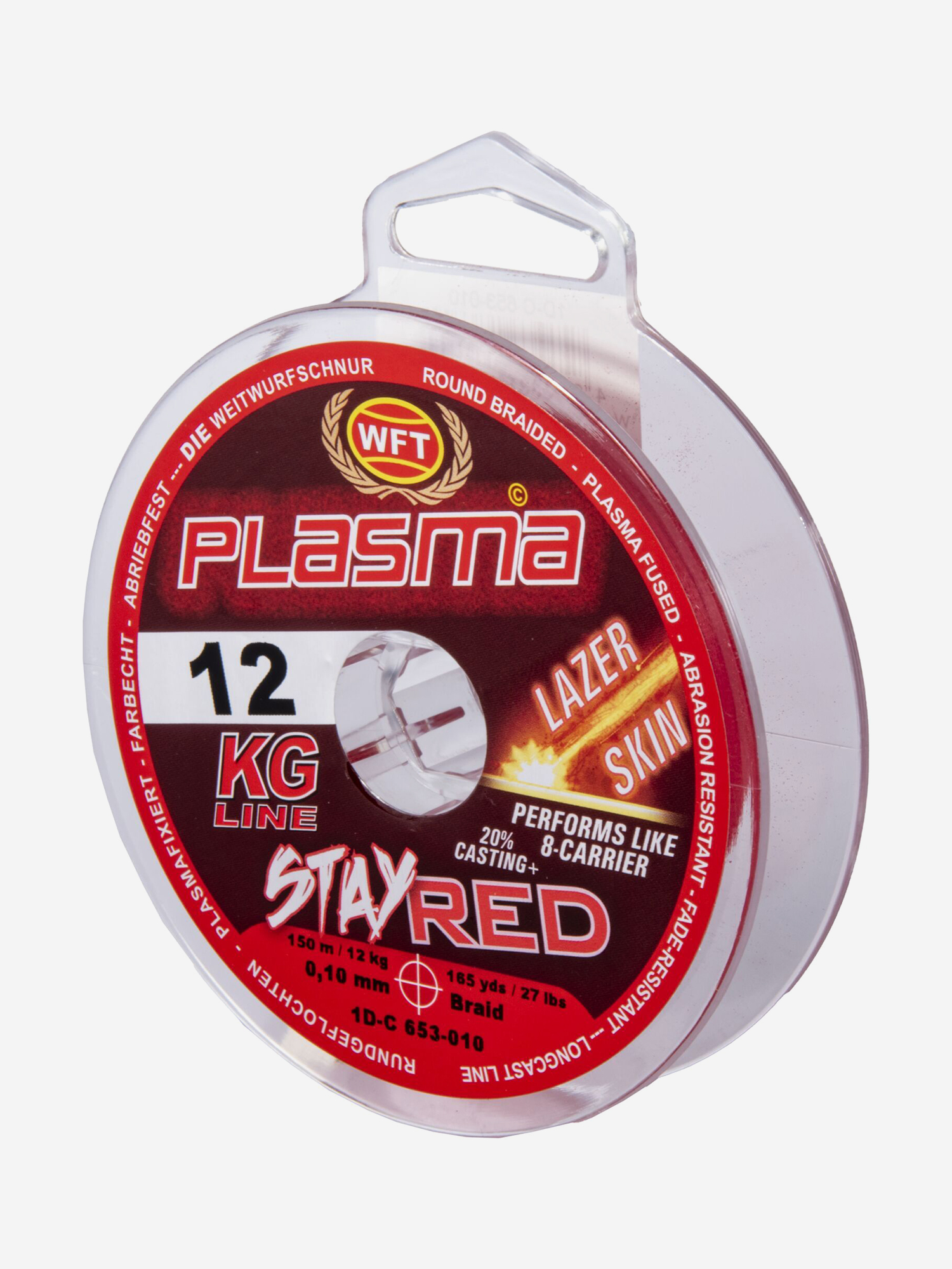 

Шнур плетеный WFT KG PLASMA LAZER SKIN Stay красный 150/010, Красный