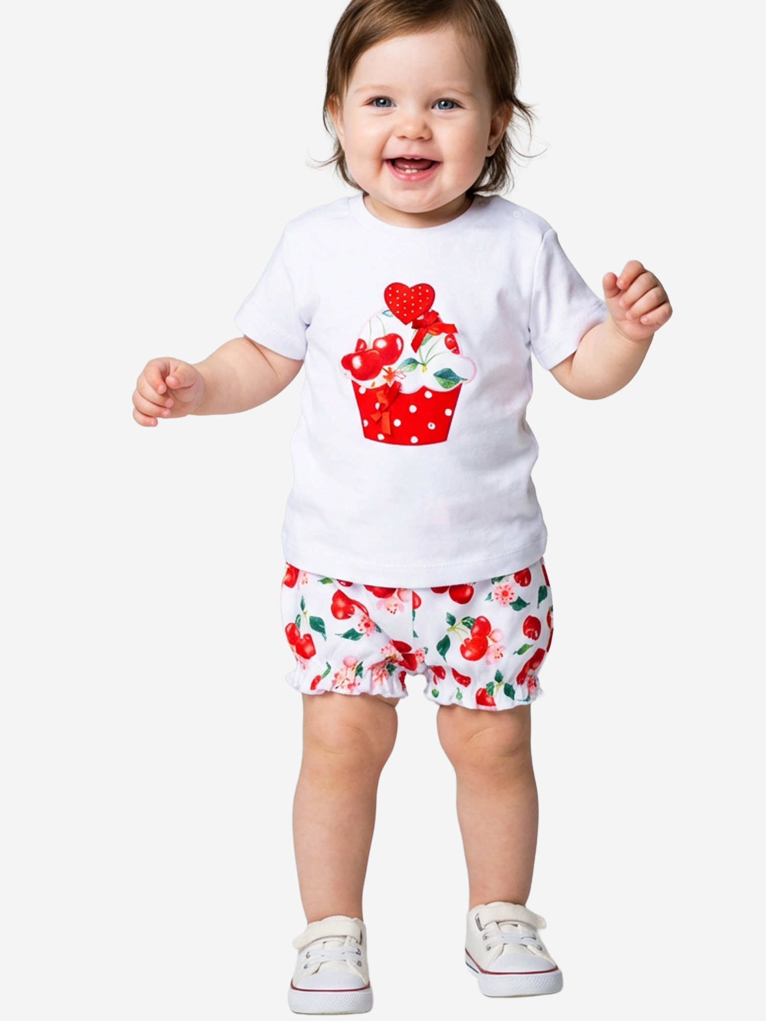 Изображение товара Комплект для девочек PlayToday футболка и шорты из 100% хлопка