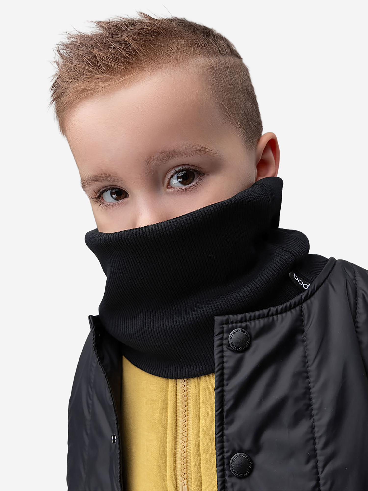 Изображение товара Шарф снуд bodo черный для мужчин, размер 22x32 см