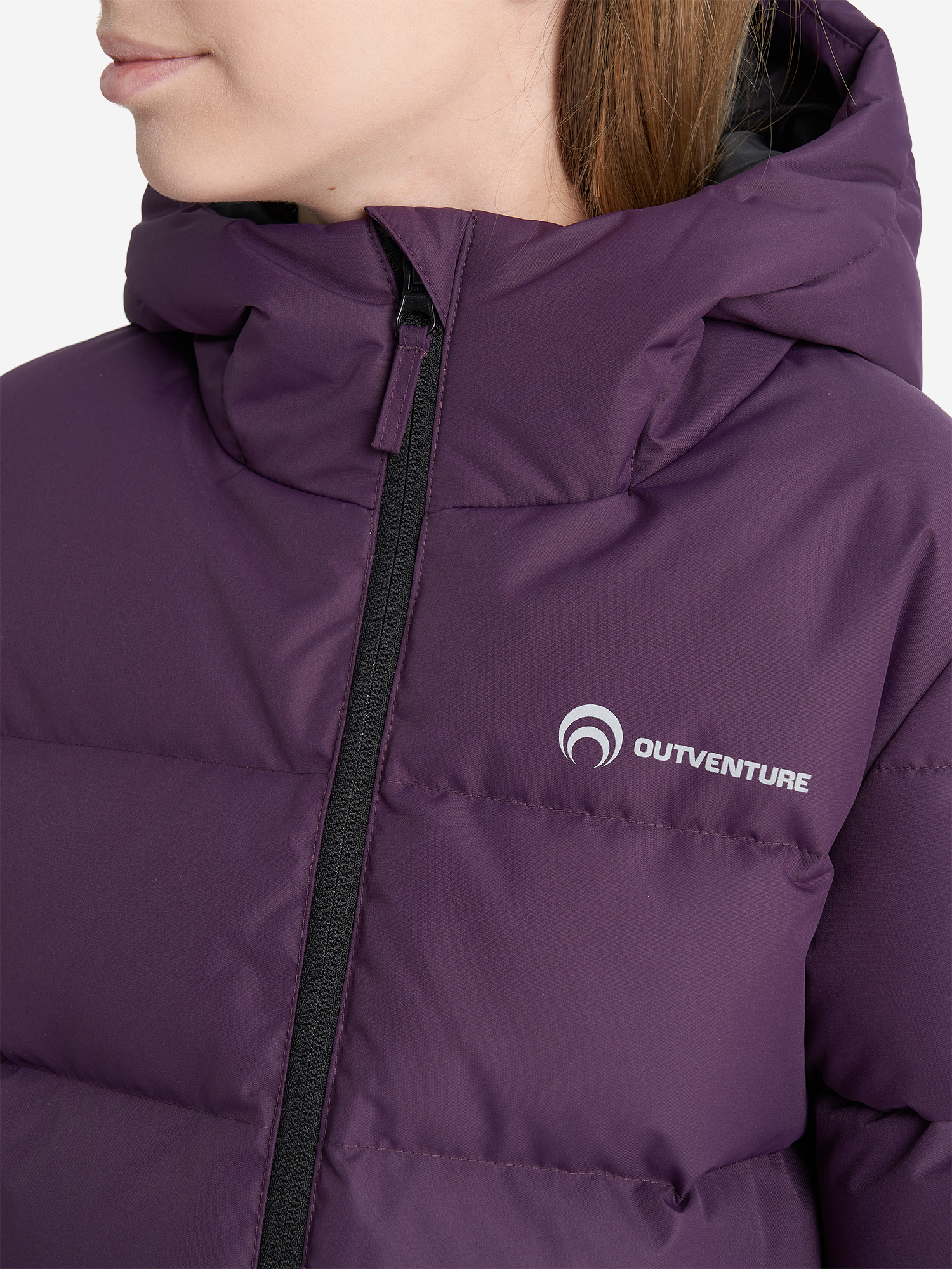 фото Пуховик для девочек outventure, фиолетовый