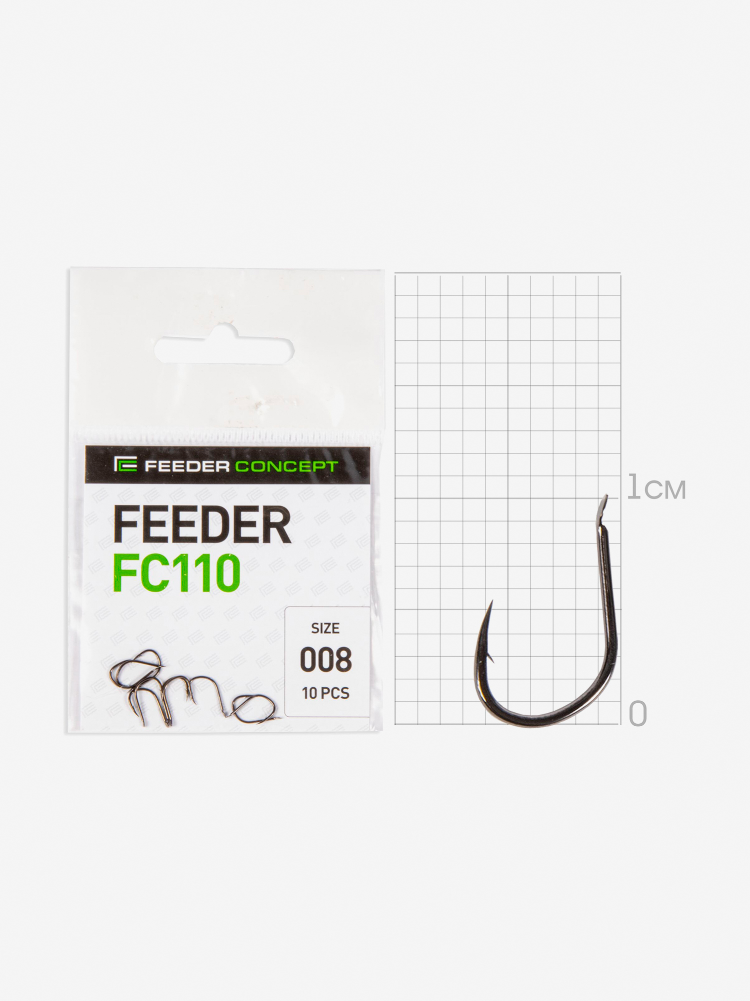 Изображение товара Крючки рыболовные Feeder Concept FC110 рыболовные №008 для фидера и поплавочной ловли, набор 50 штук