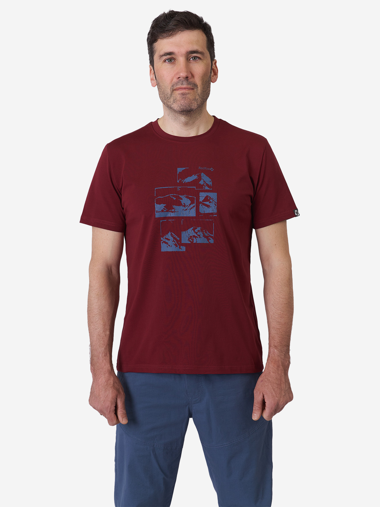 Изображение товара Мужская футболка Red Fox Sl бордовая натуральный хлопок лето