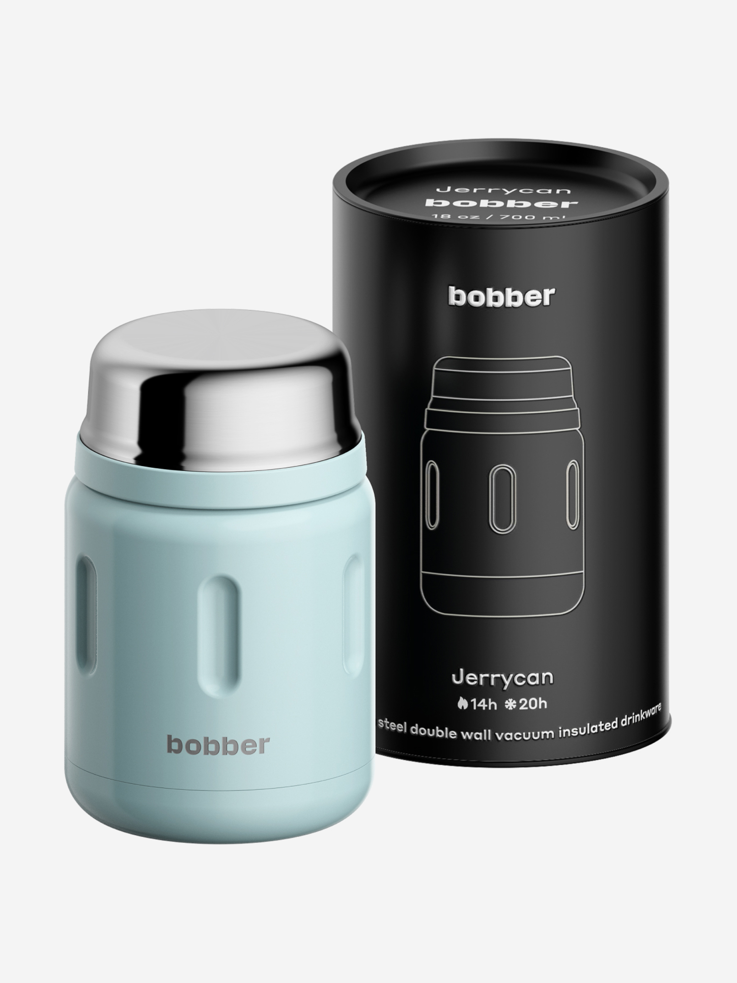 Изображение товара Термос вакуумный для еды BOBBER Jerrycan 700 мл тепло до 14 часов голубой