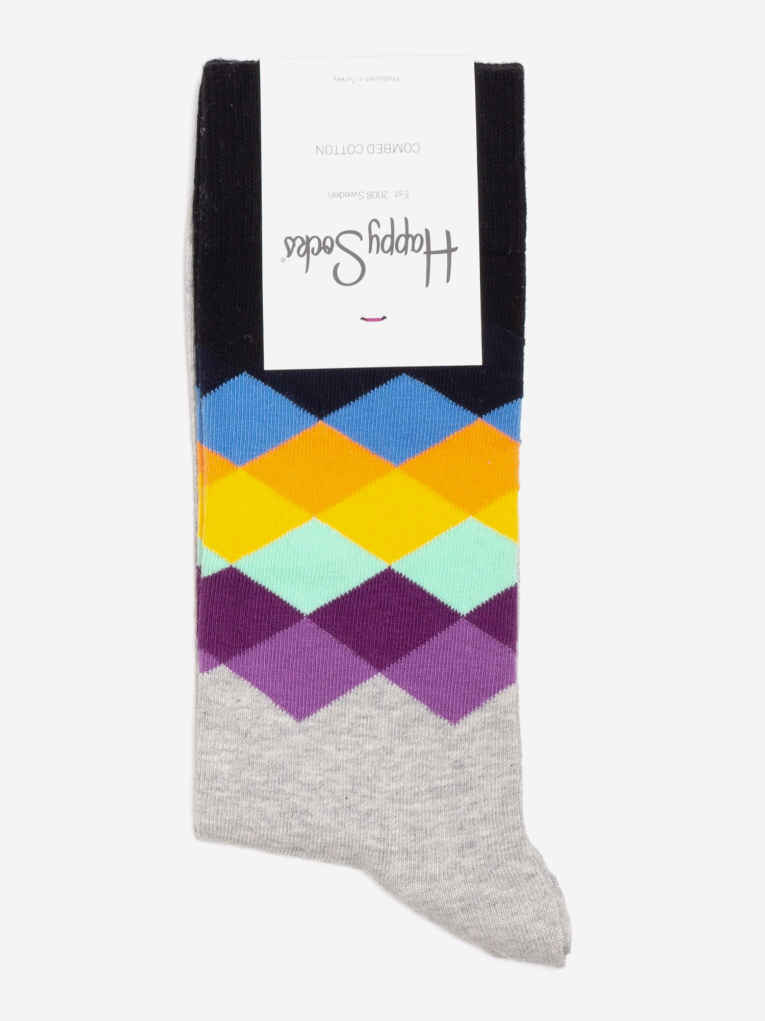 

Носки с рисунками Happy Socks, Faded Diamond Grey, Серый