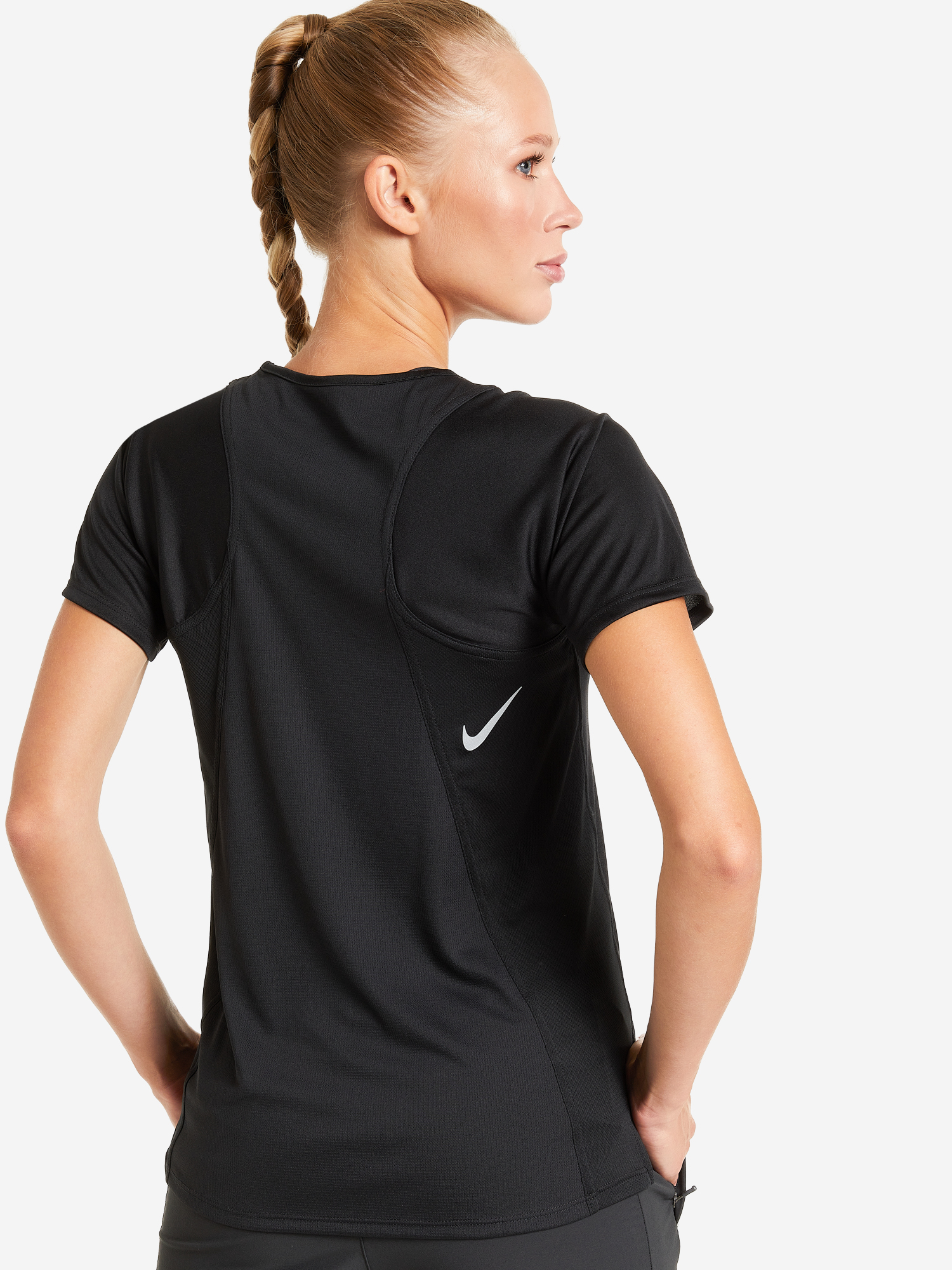 Футболка женская Nike Dri-FIT Race, Черный DD5927N06-010, размер 48-50 - фото 2