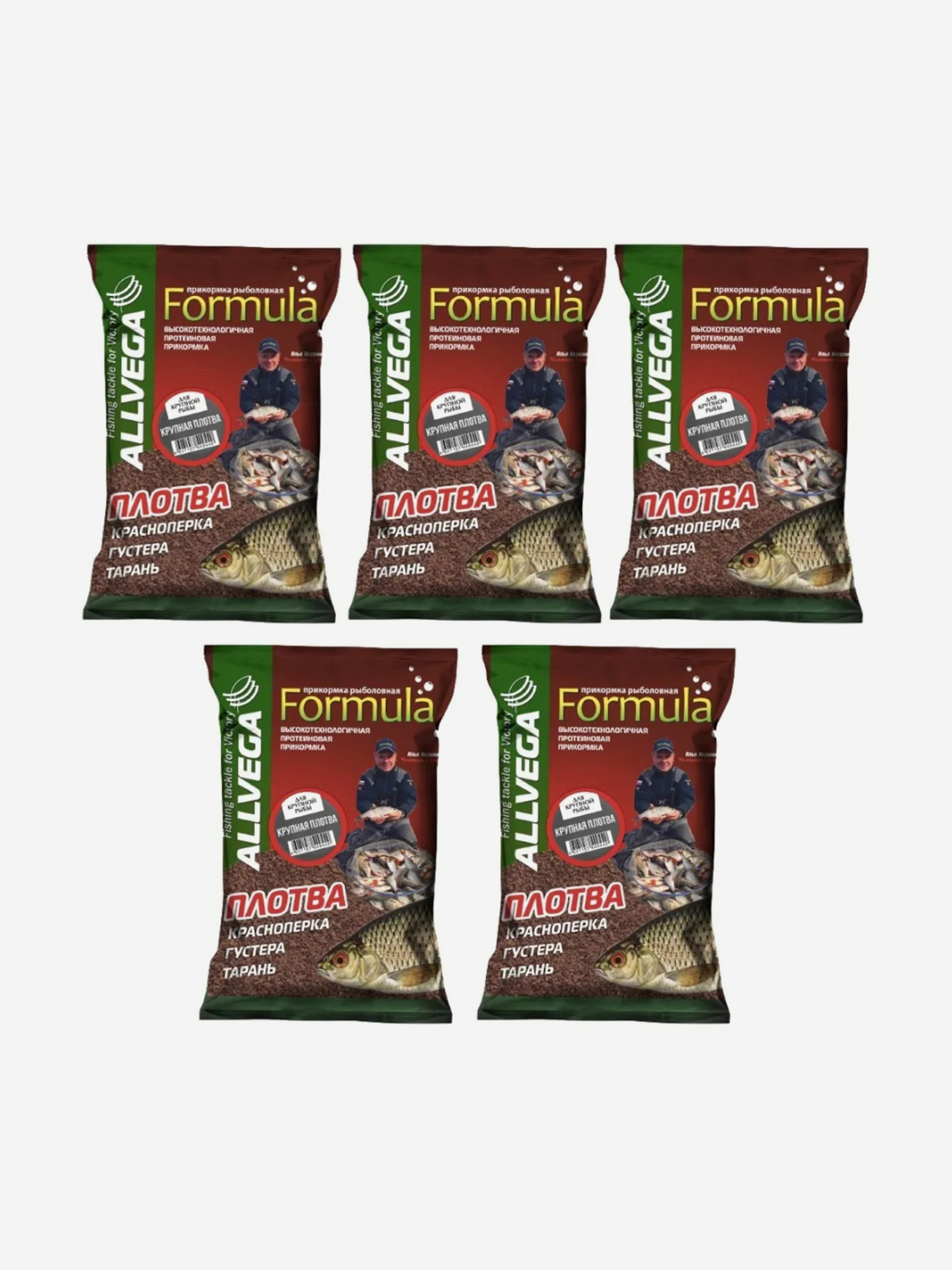

Прикормка ALLVEGA "Formula Gros Gardon" 0,9кг (КРУПНАЯ ПЛОТВА) 5 пакетов по 0,9 кг, Коричневый