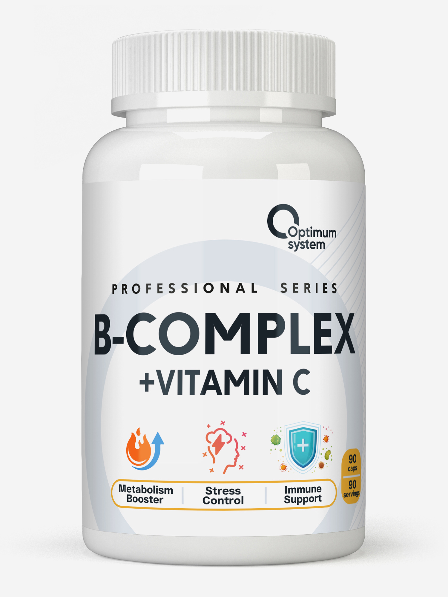 

Комплекс Витамин В + Витамин С Optimum system, 90 шт, Белый