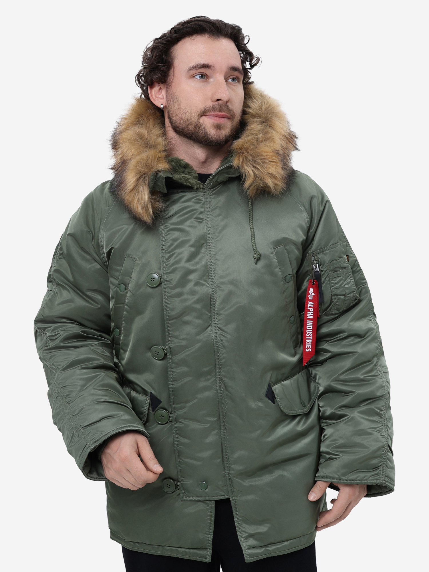 Изображение товара Парка зимняя мужская N-3B Alpha Industries, Оливковый Изображение товара Парка зимняя мужская N-3B Alpha Industries, Оливковый
