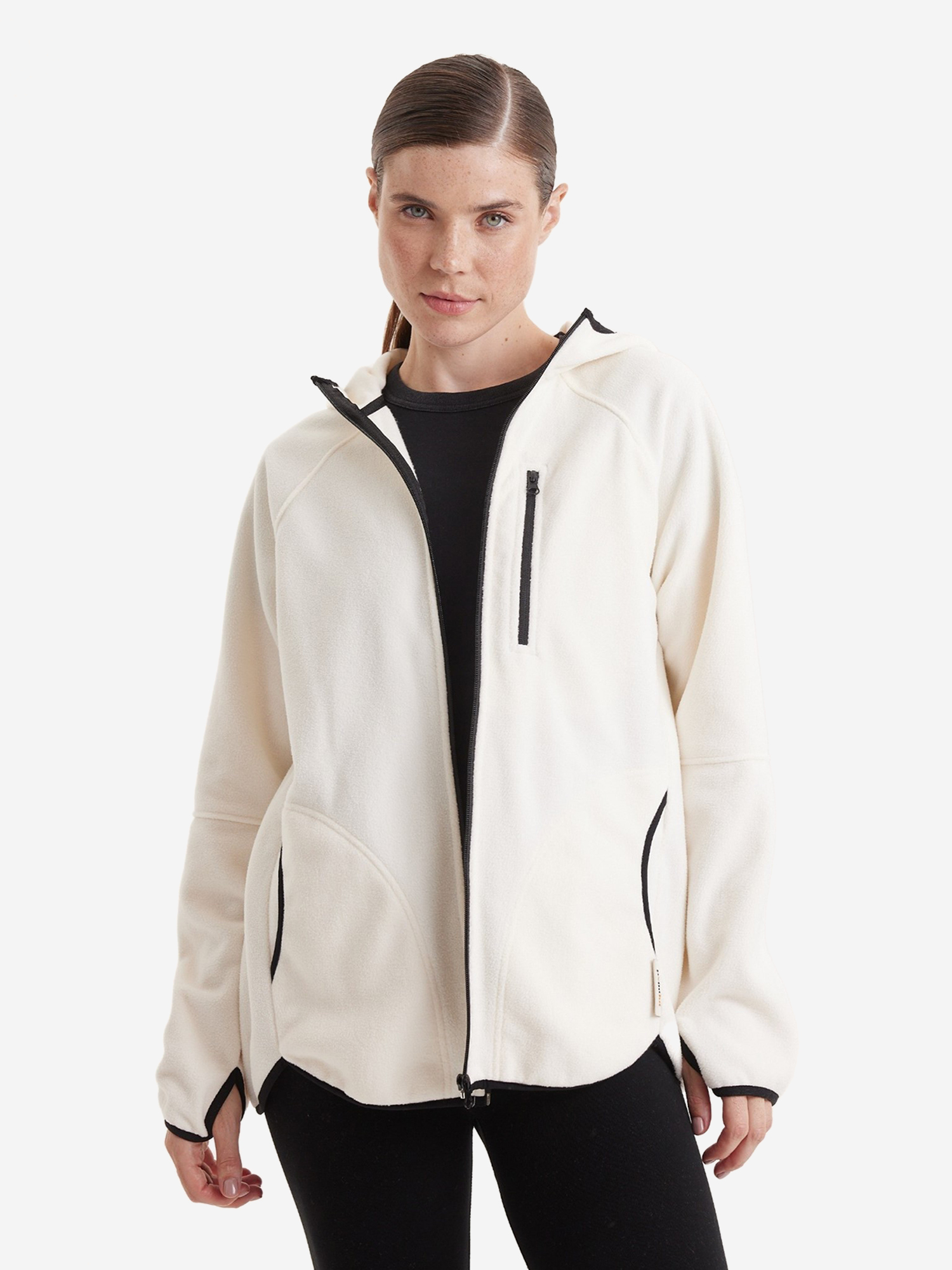 

Толстовка женская с капюшоном oversize PointHit флисовая кофта, Белый