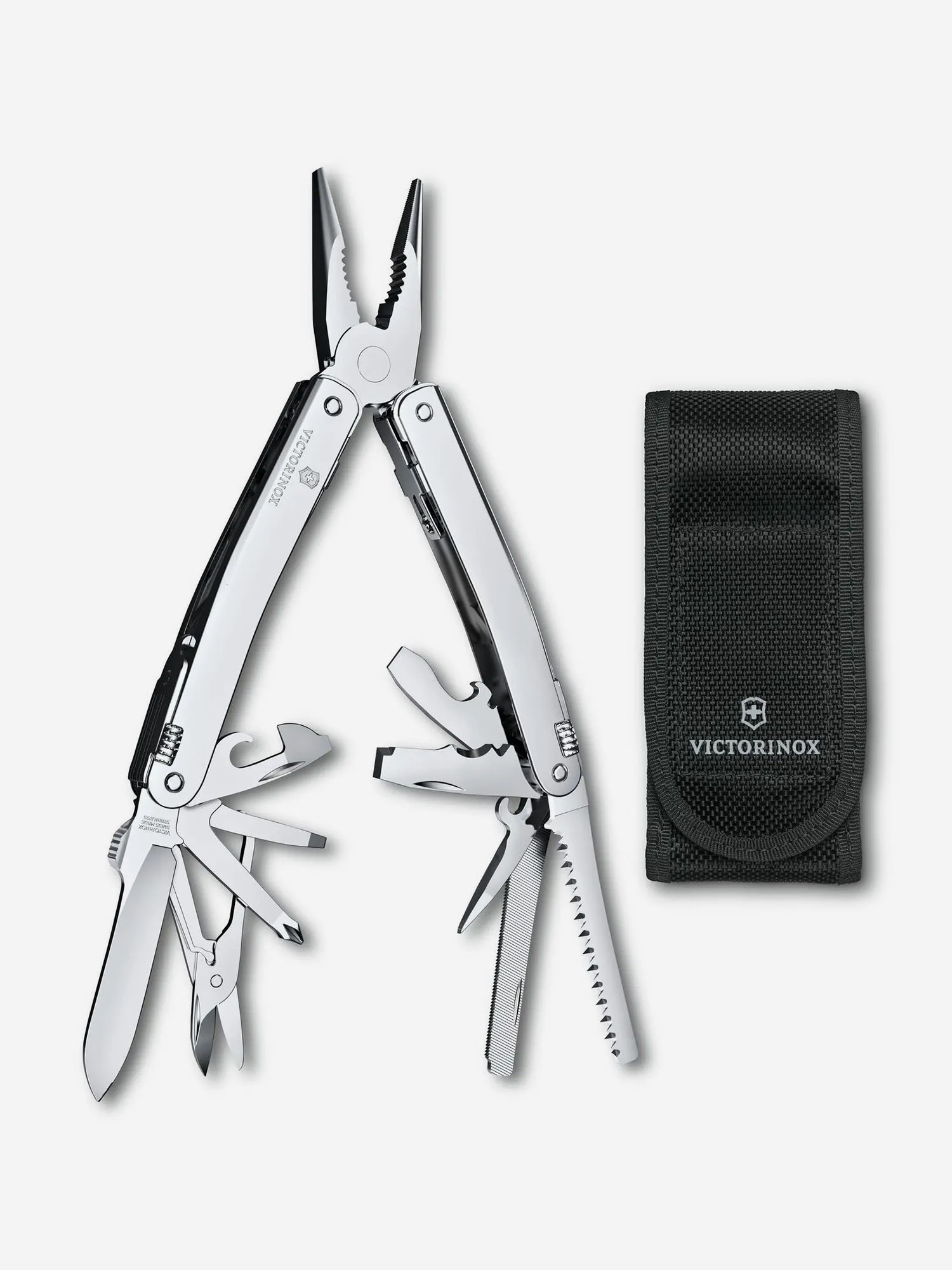 

Мультиинструмент складной Victorinox SwissTool Spirit MX, 105 мм, 24 функции, нейлоновый чехол, Серебряный