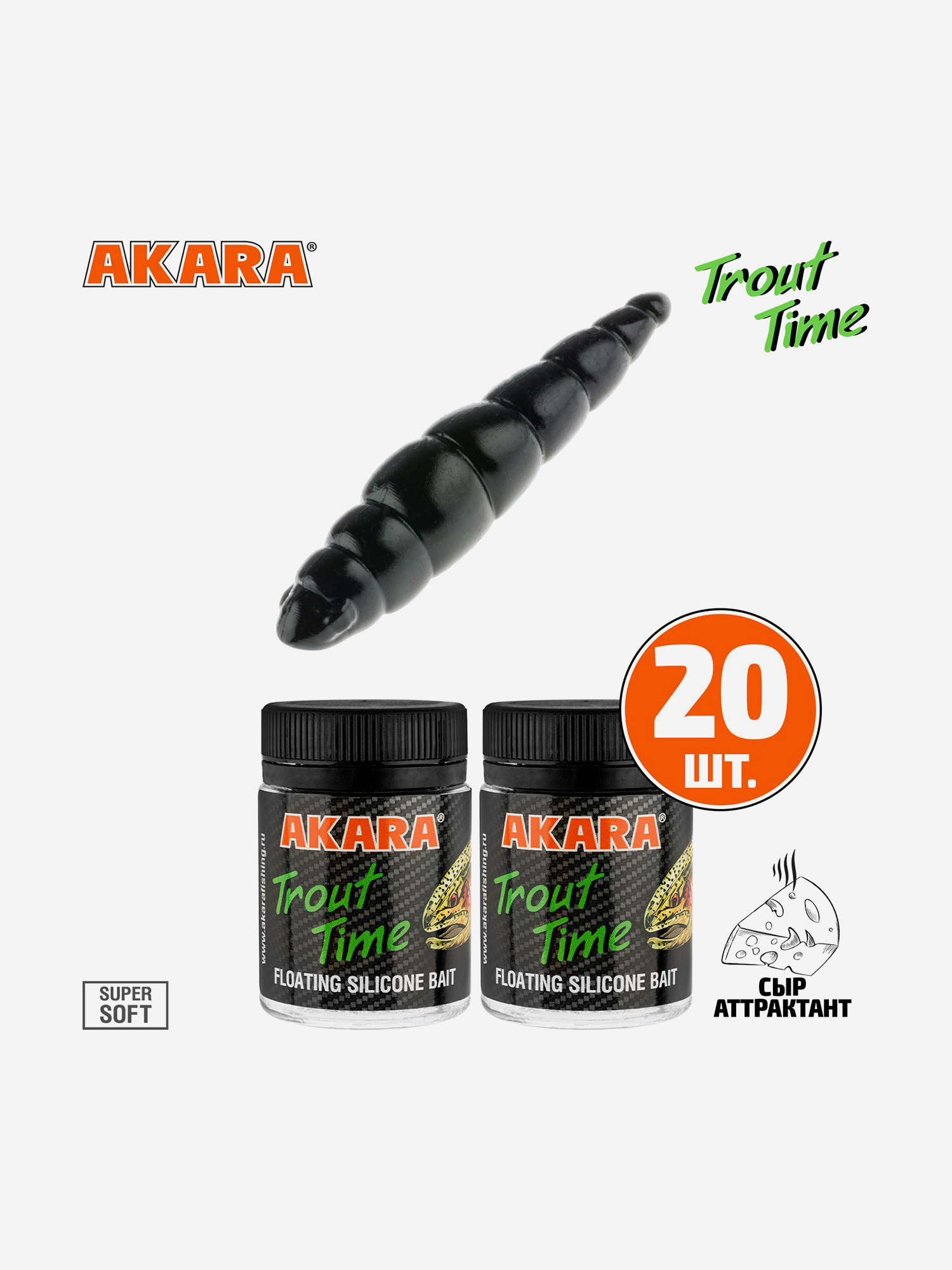 Изображение товара Приманка Akara Trout Time DOLLY 1.8 Cheese 422 — черный, 70 г