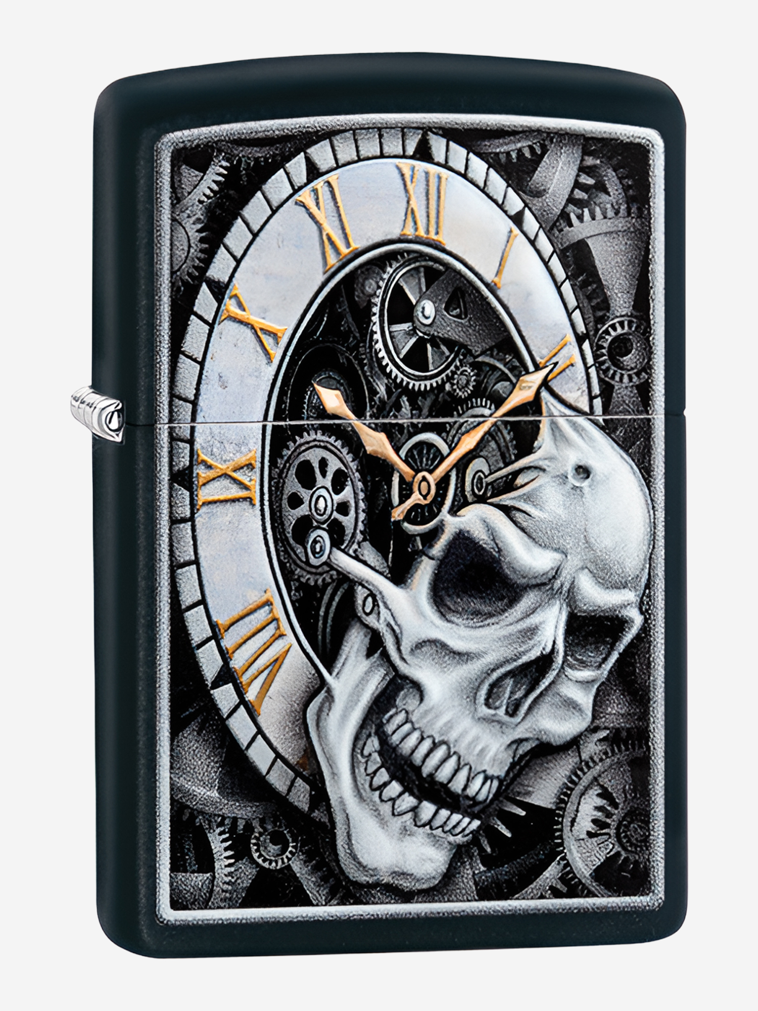 Изображение товара Зажигалка Zippo Skull Clock Design Black Matte