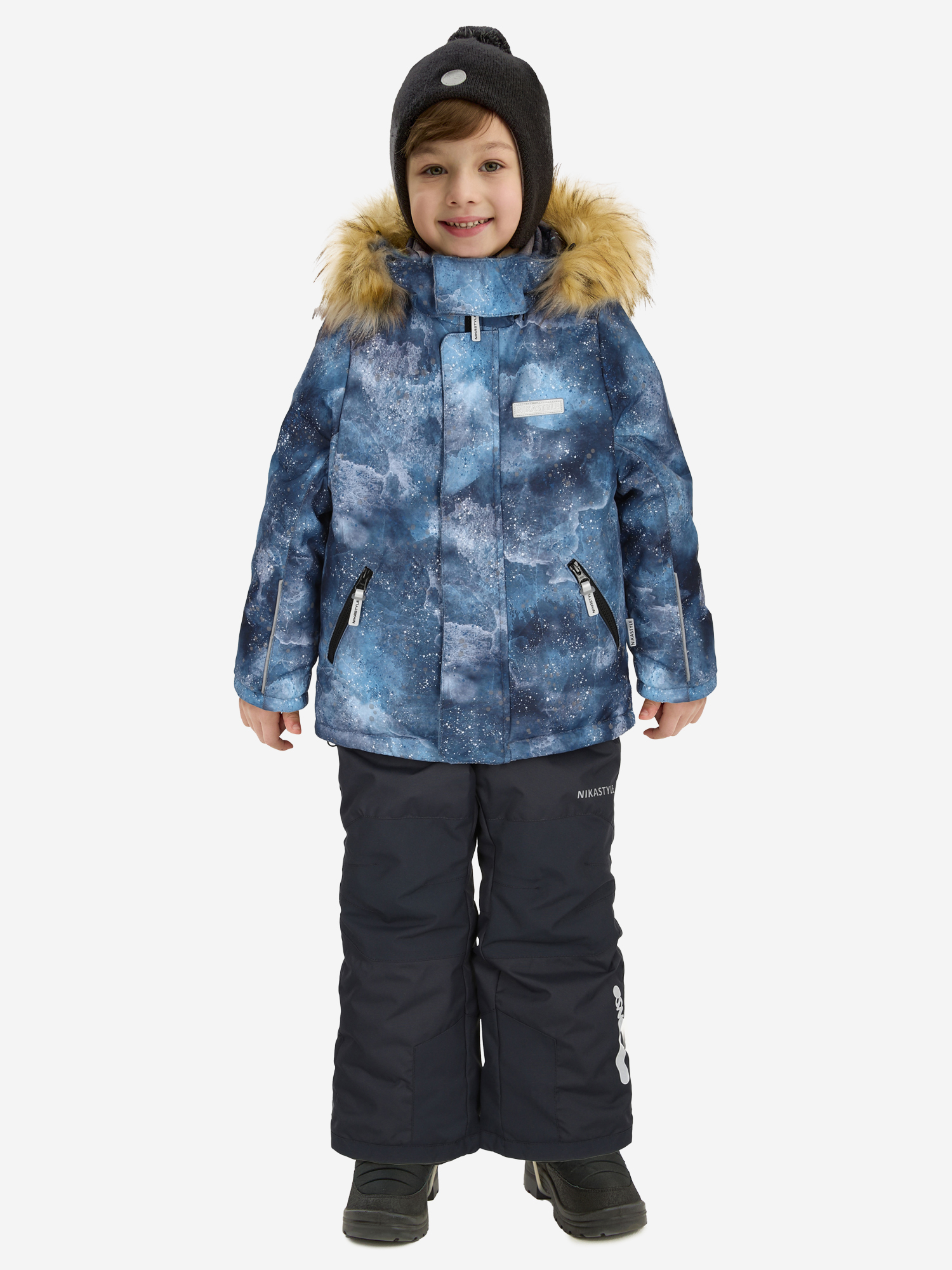 Изображение товара Зимний утепленный костюм для детей NIKASTYLE с мембраной и искусственным мехом
