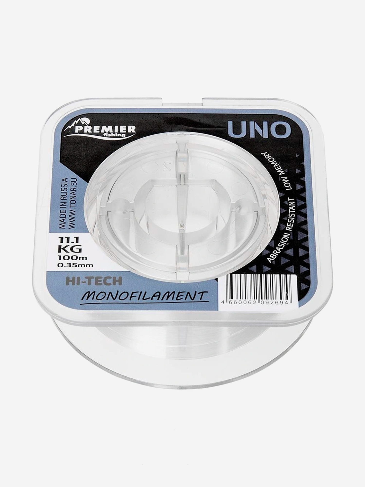 

Леска для рыбалки Premier Fishing UNO Nylon 0,35мм, 100м, 11кг, прозрачный, Серый