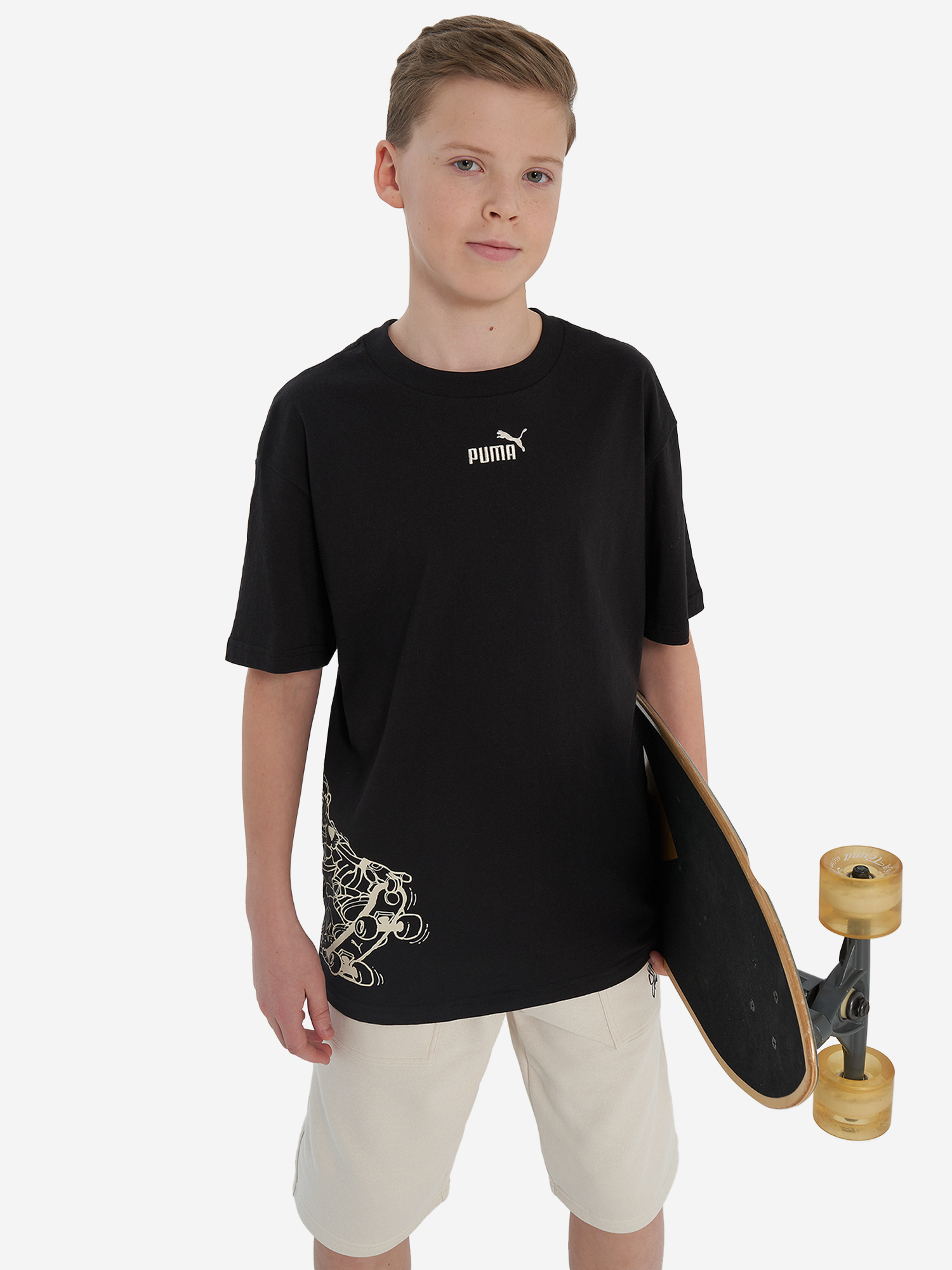 Изображение товара Футболка для мальчиков PUMA Mid90 S черная спортивная футболка