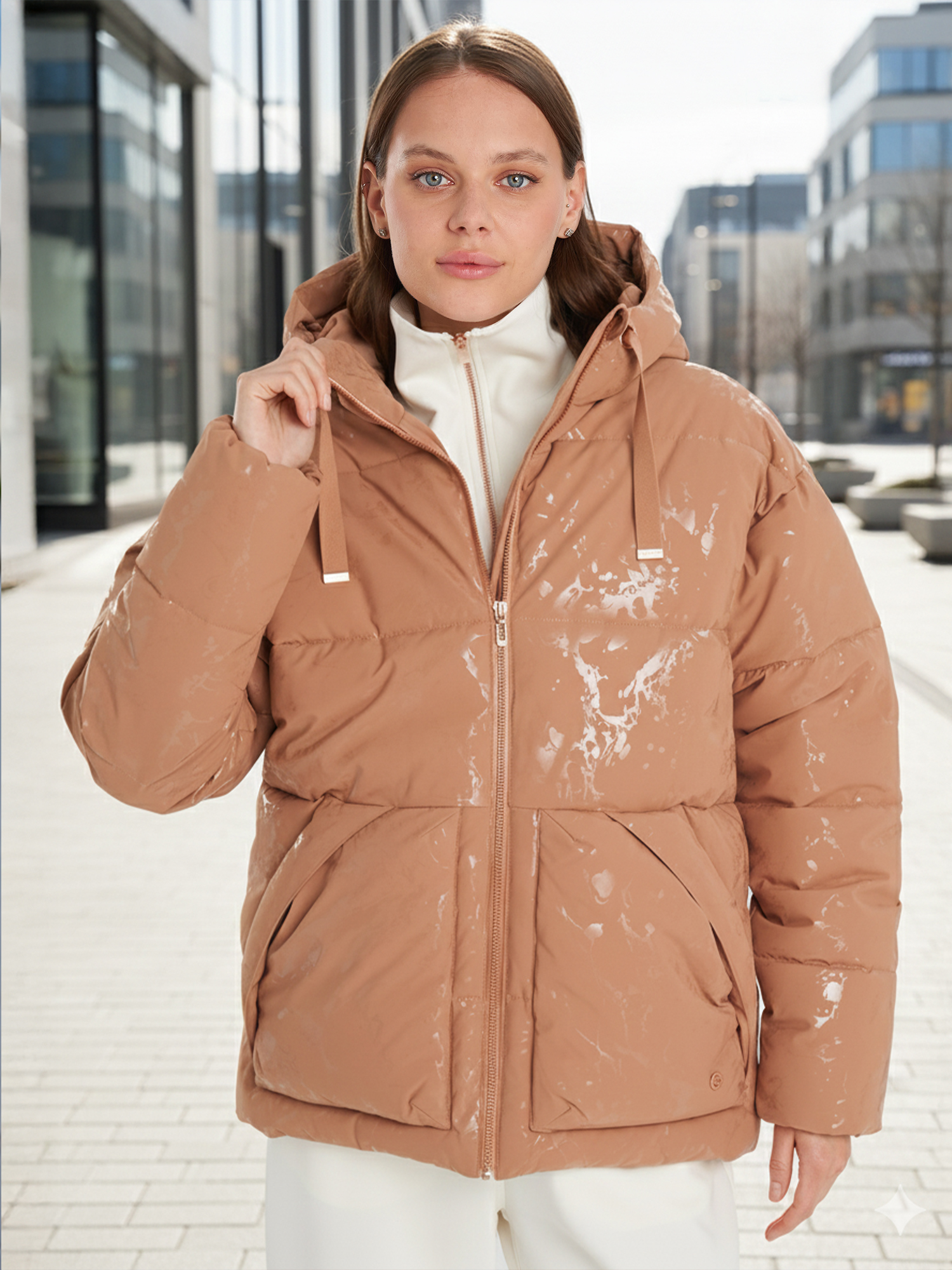 Пуховик женский Sensana, коричневый, арт. 136785s7w-f1