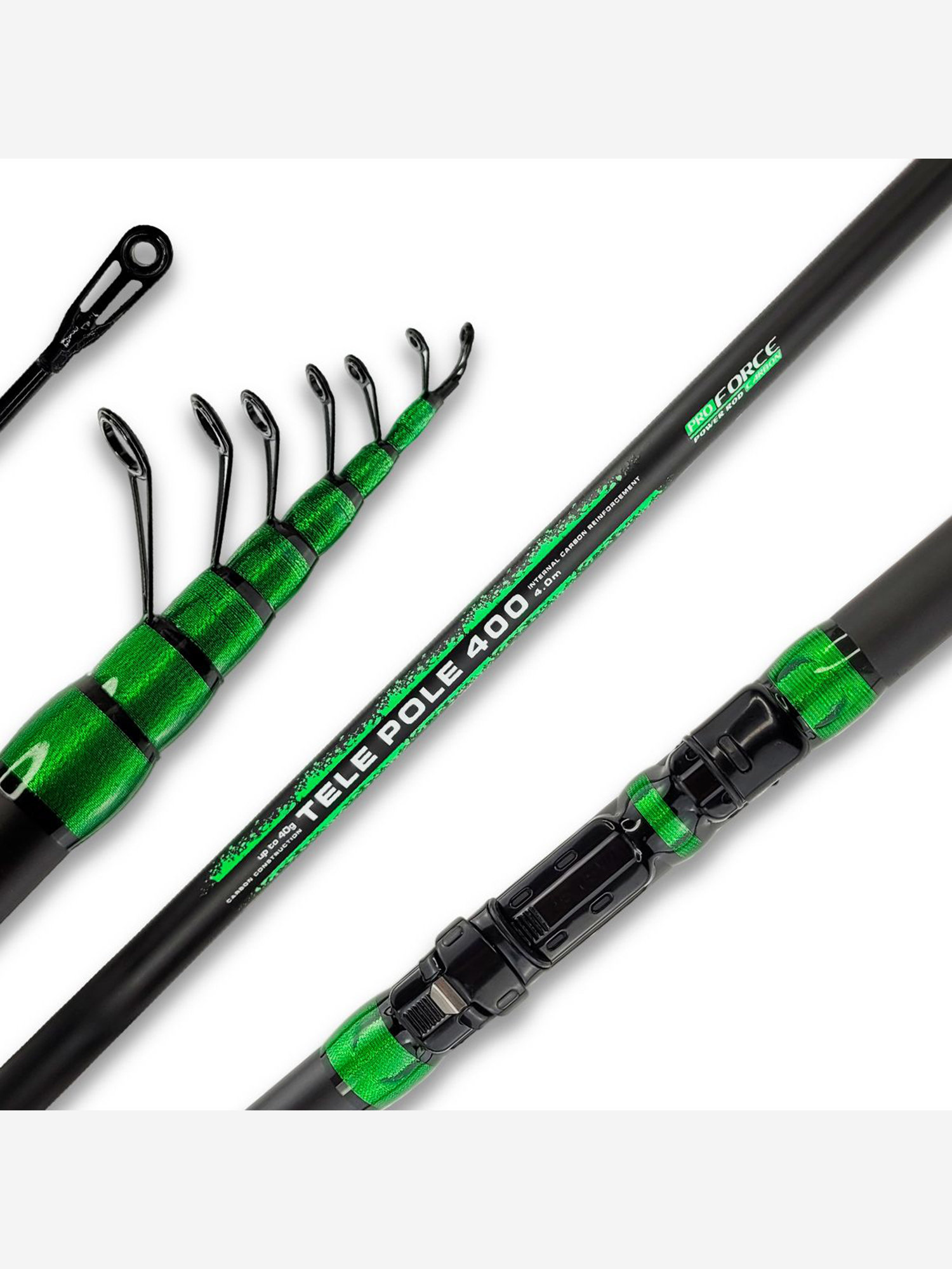 Изображение товара Удилище Fish Crystal TELE POLE (Bolo) BLIB-500 (5.0м) до 40гр, с кольцами, телескоп.