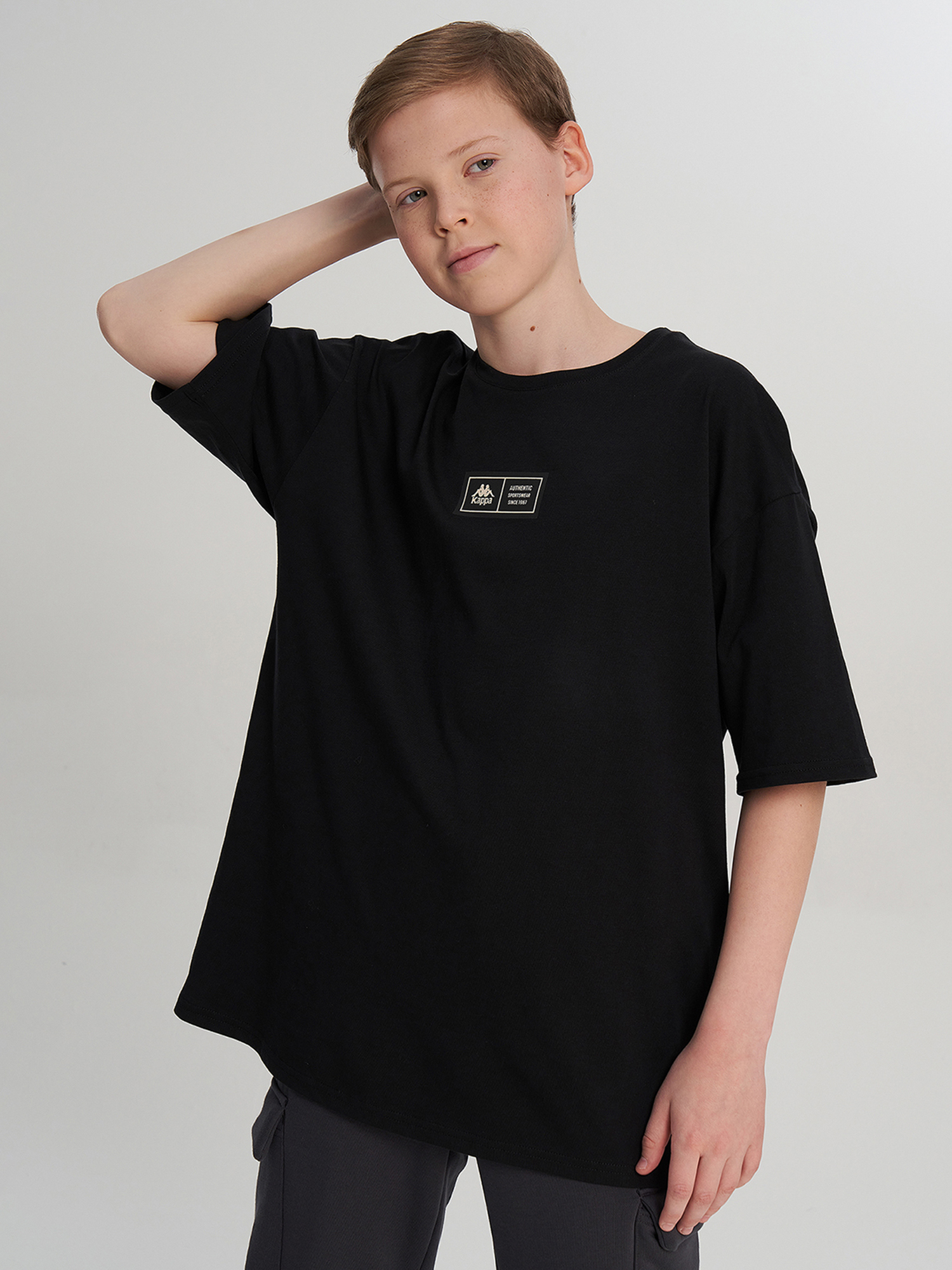 Изображение товара Футболка для мальчиков оверсайз Kappa, Черный