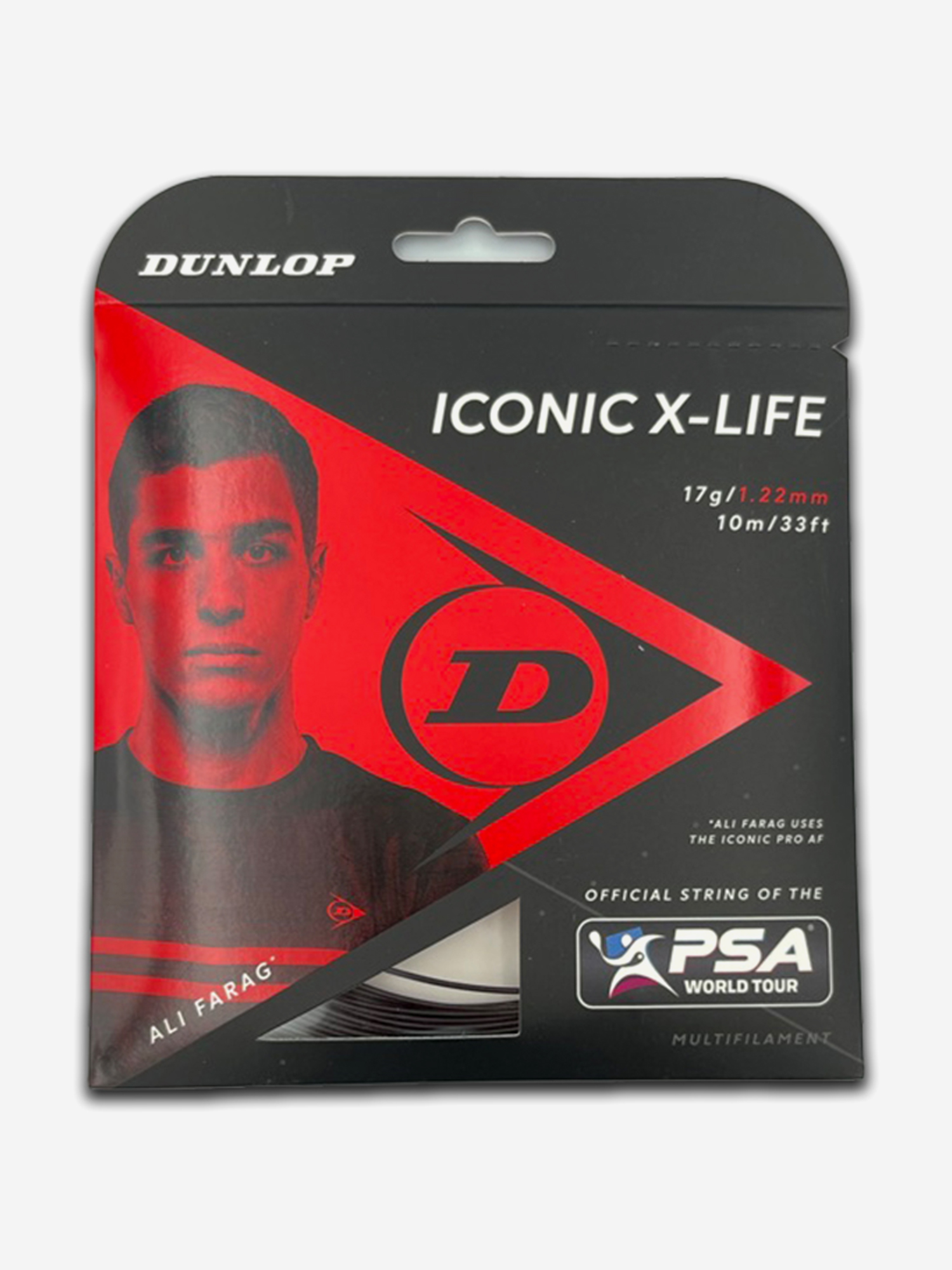 

Струна для сквоша Dunlop ICONIC X-LIFE 17G 10M SET (10метров), Черный