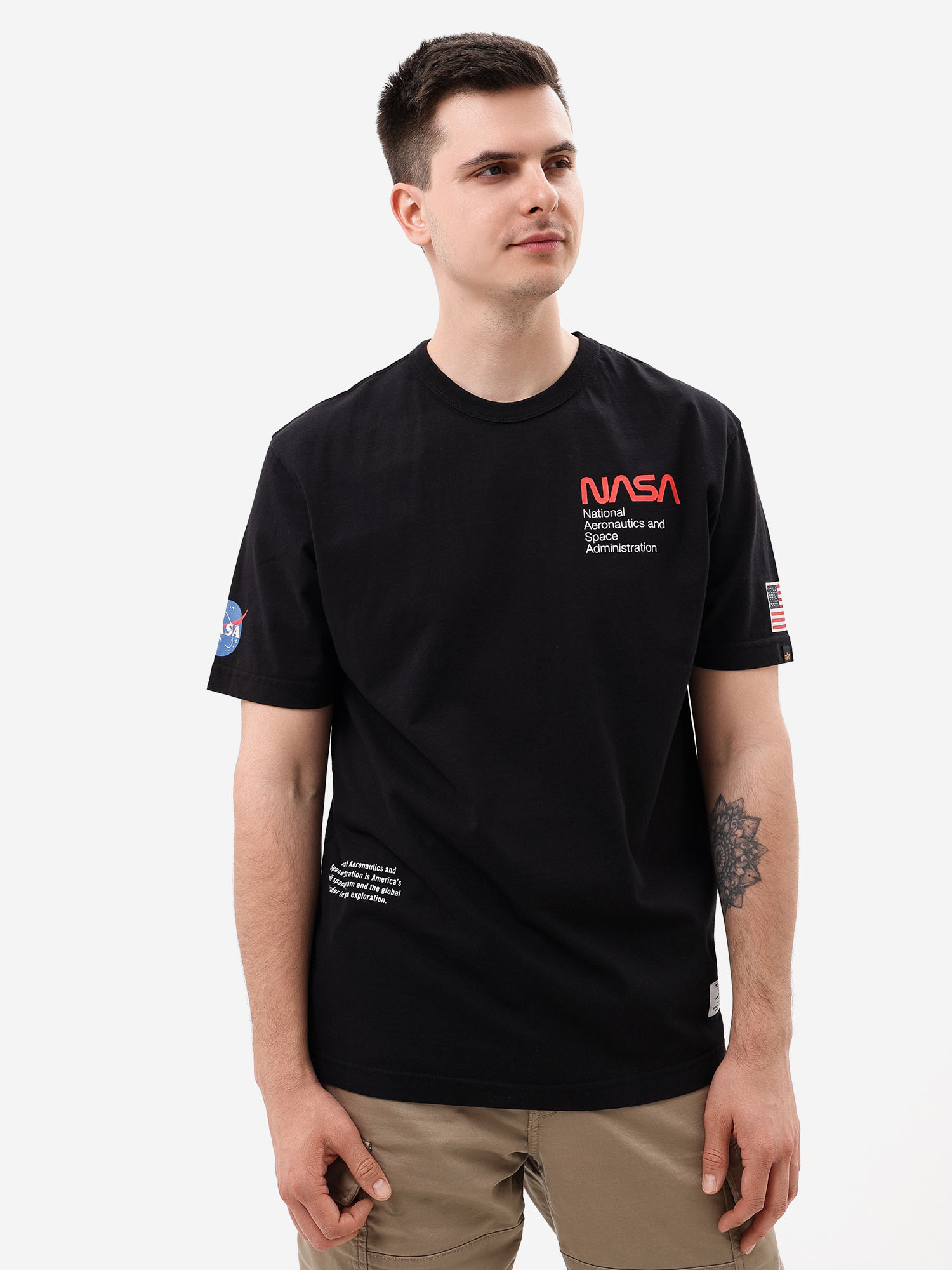 

Футболка NASA Worm Logo Alpha Industries, Черный