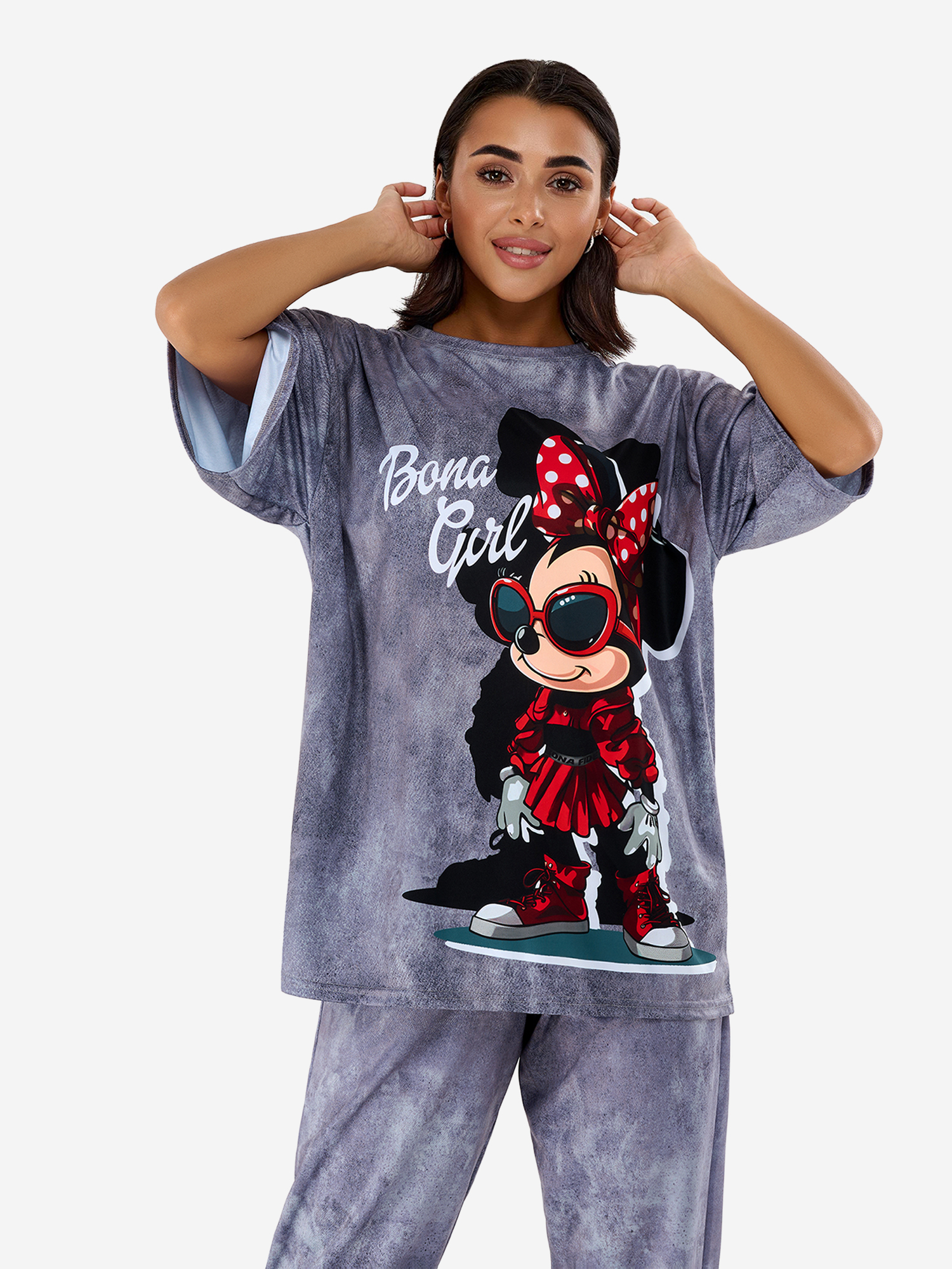 

Футболка женская Bona Fide OVERSIZE T-shirt "My Minnie", Серый