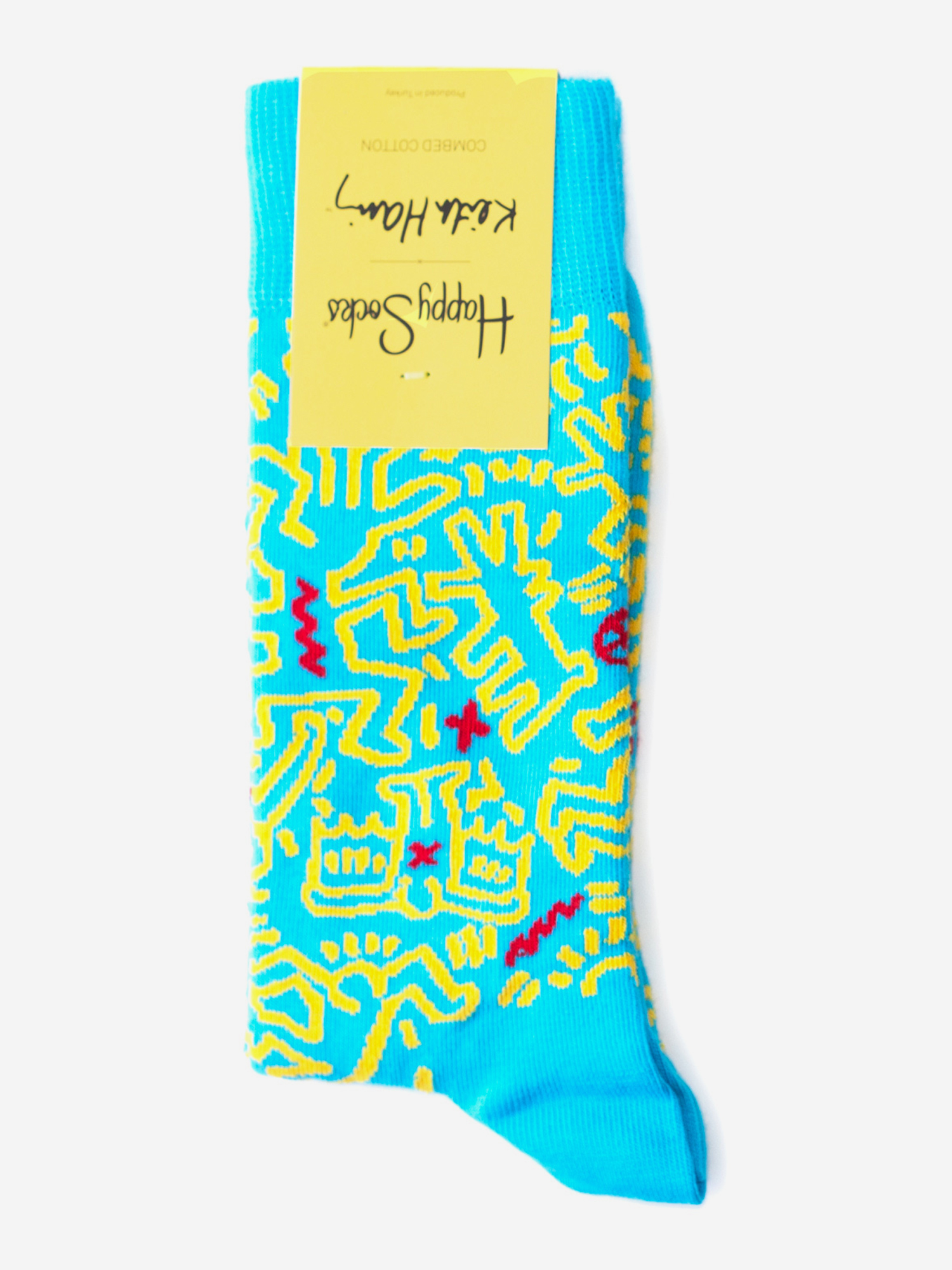 Носки с рисунками Happy Socks - Keith Haring All Over Sock Blue, Зеленый yellow excavator dredge power shovel socks floral socks cycling socks funny sock socks men s socks for man women s