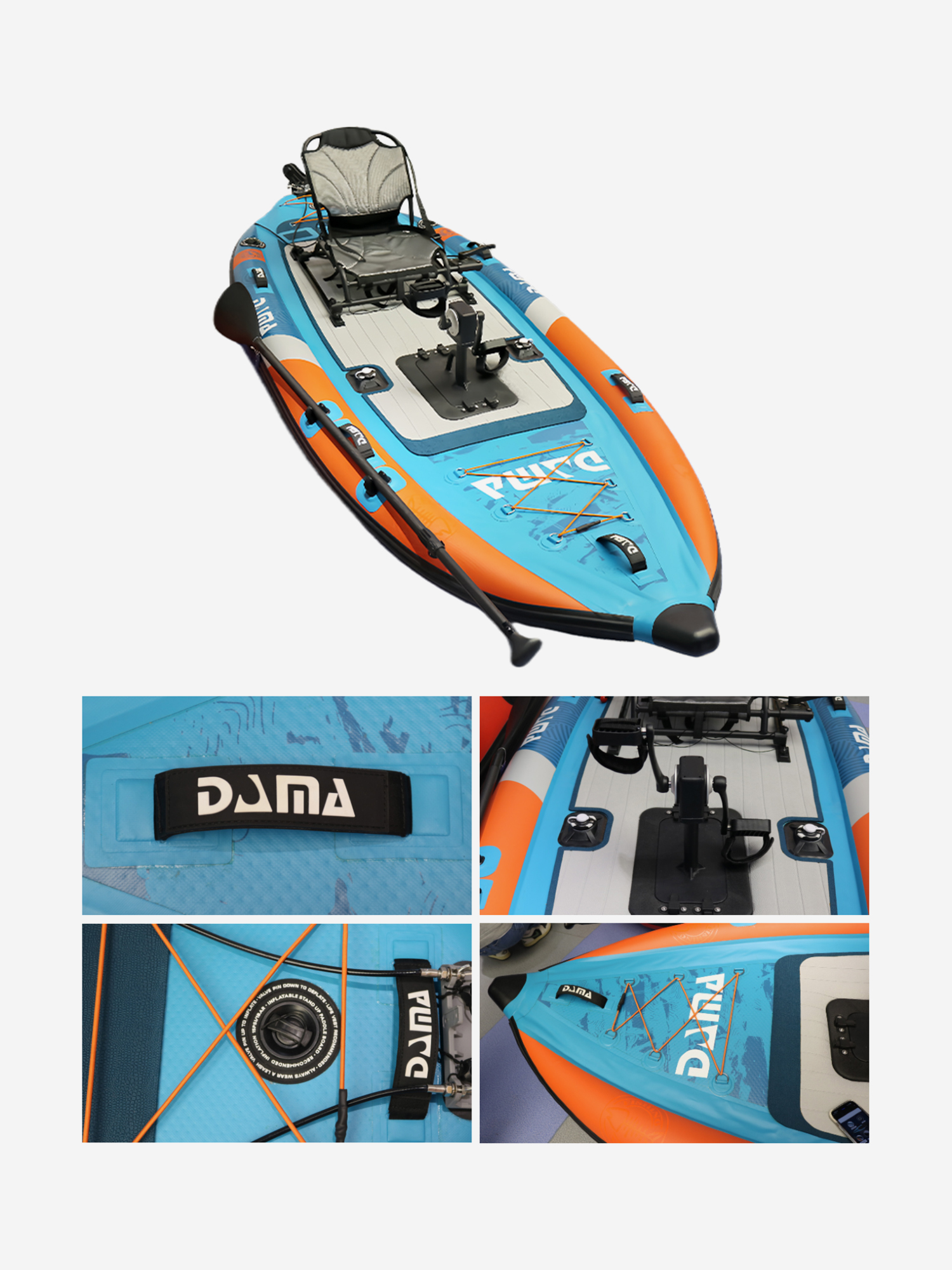 

Надувной катамаран DAMA SITTING PEDAL BOARD 325*120 см, Голубой