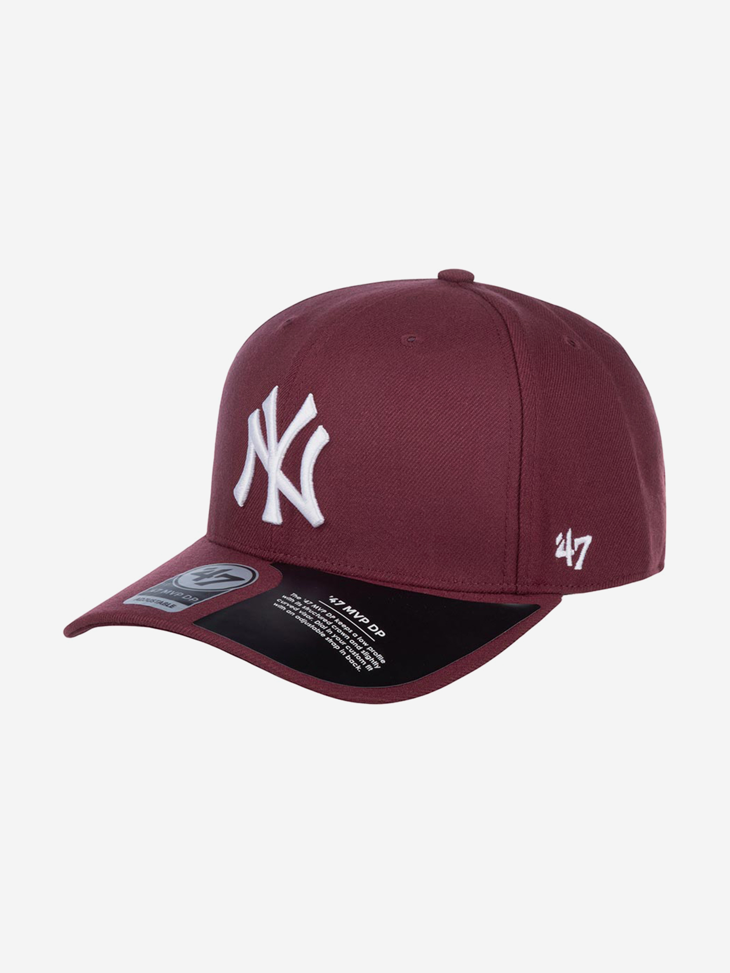 Изображение товара Бейсболка 47 BRAND New York Yankees MLB Бордовая с изогнутым козырьком